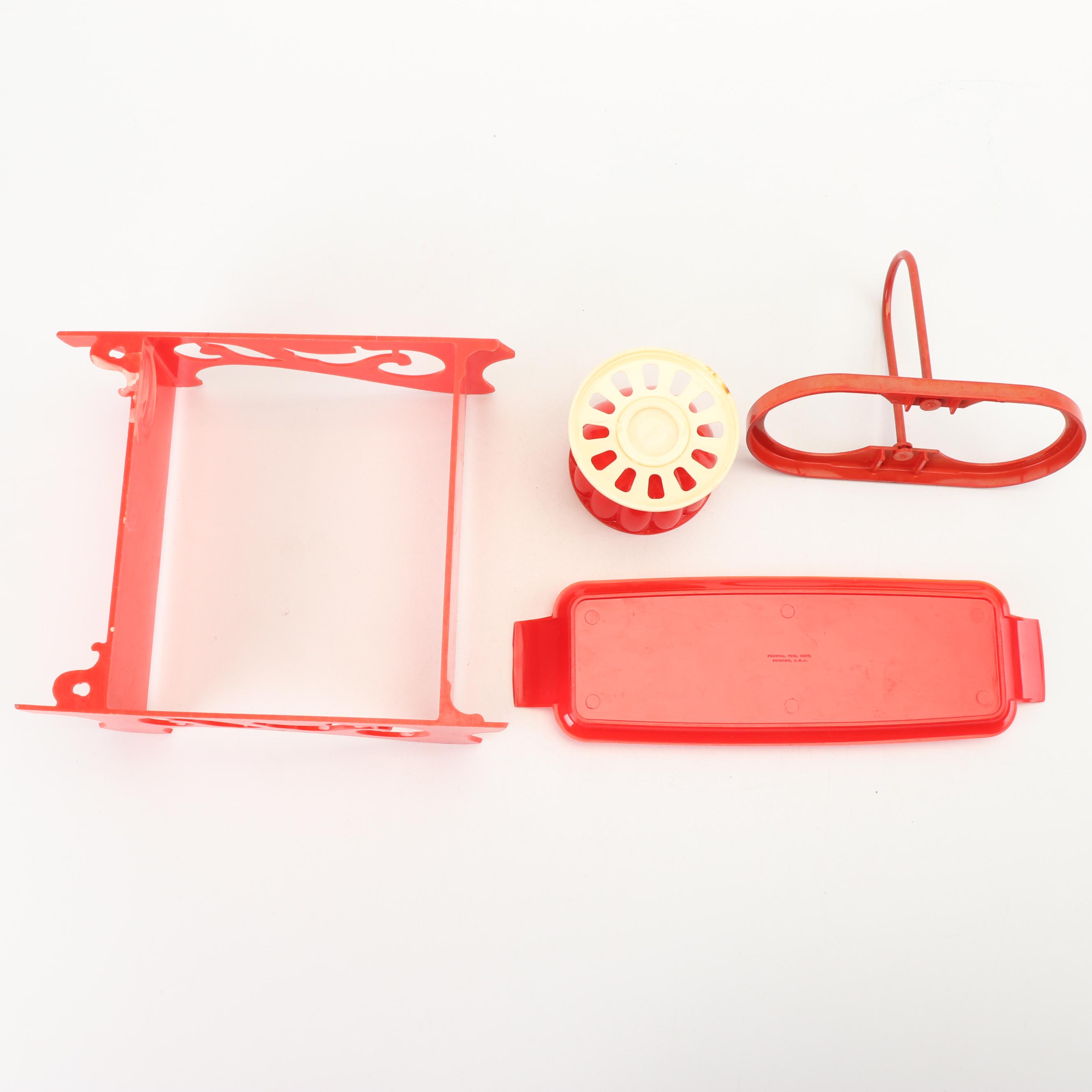 Vintage Red Plastic Kitchen Canisters, Salt and Pepper Shakers and More