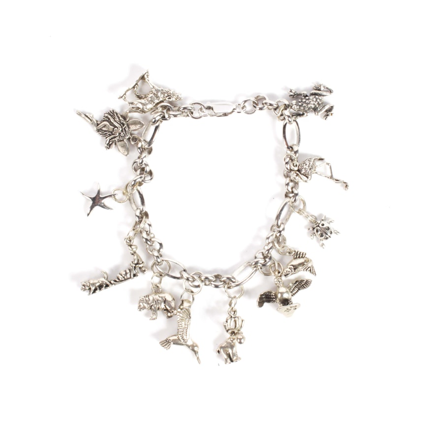 Sterling Silver Link Charm Bracelet