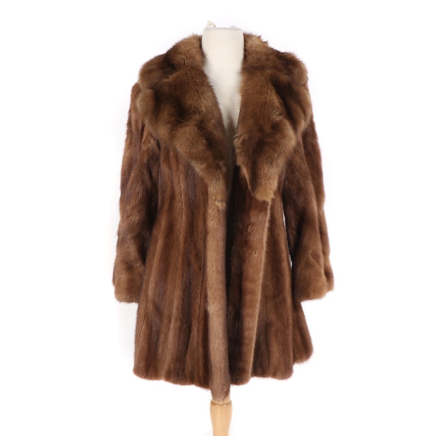 Women's Demi-Buff Mink Fur Swing Coat