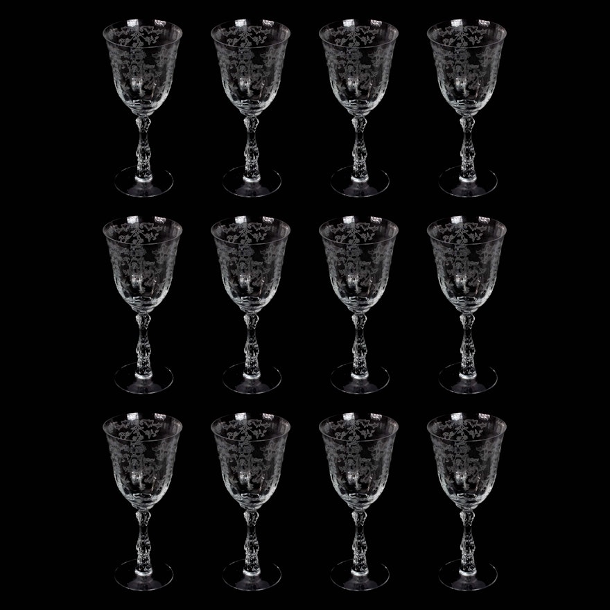 Fostoria "Navarre" Glass Water Goblets