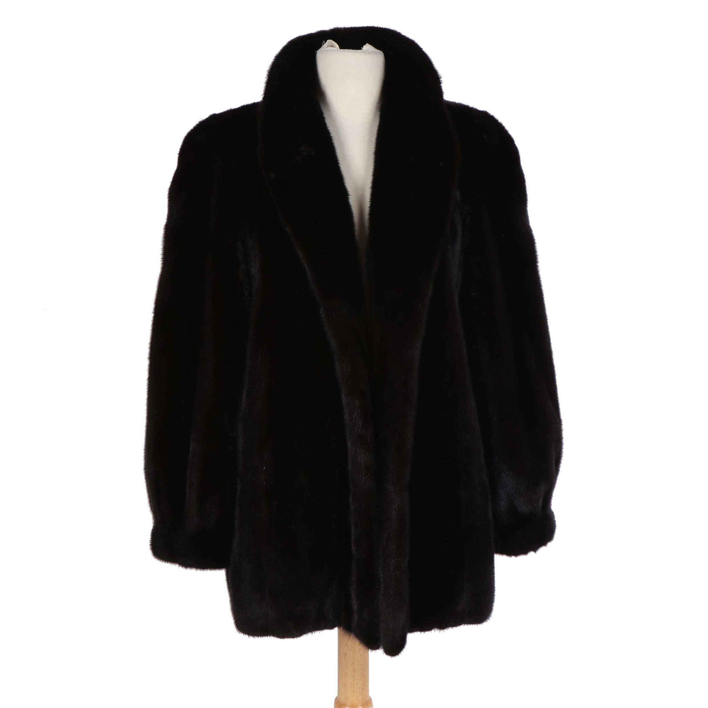 Women's David Hunt of Fort Worth Black Ranch Mink Fur Coat
