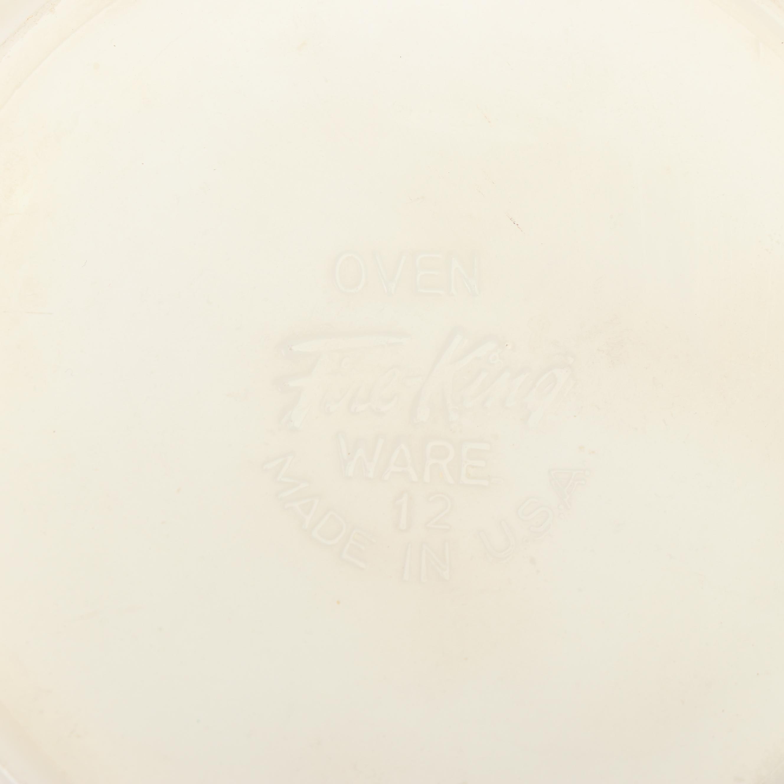 Anchor Hocking Fire King "Swirl" White Glass Nesting Mixing Bowls