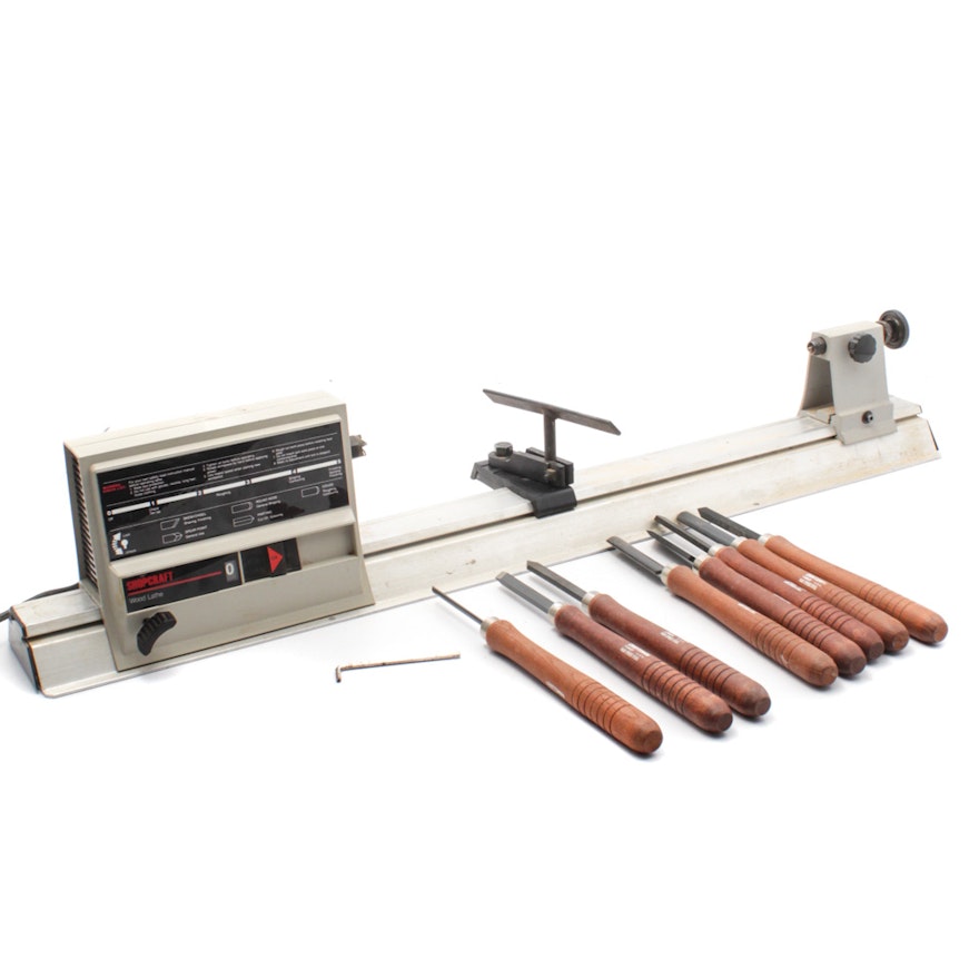 Shopcraft Lathe with Craftsman Woodworking Tools