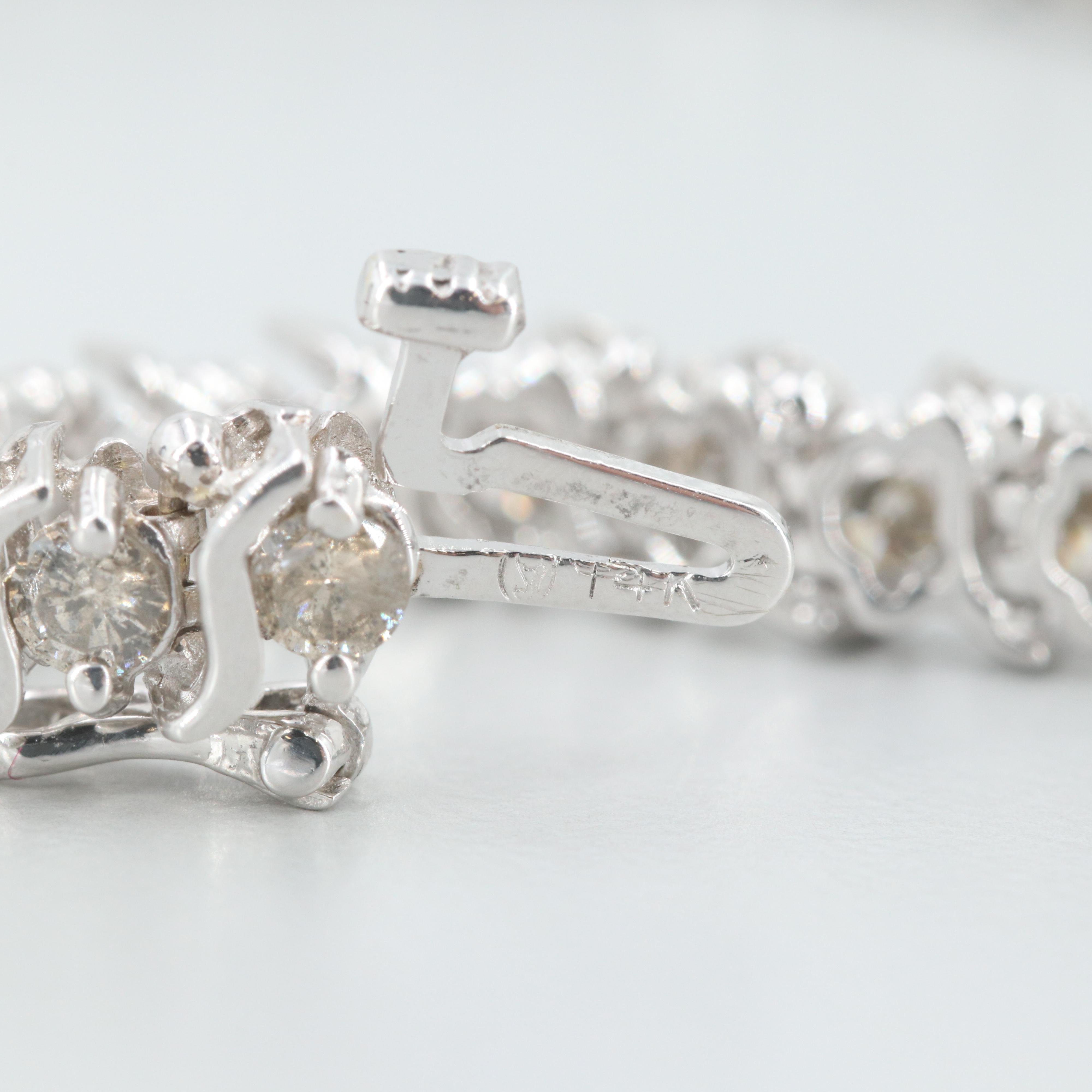 14K White Gold 5.02 CTW Diamond Bracelet