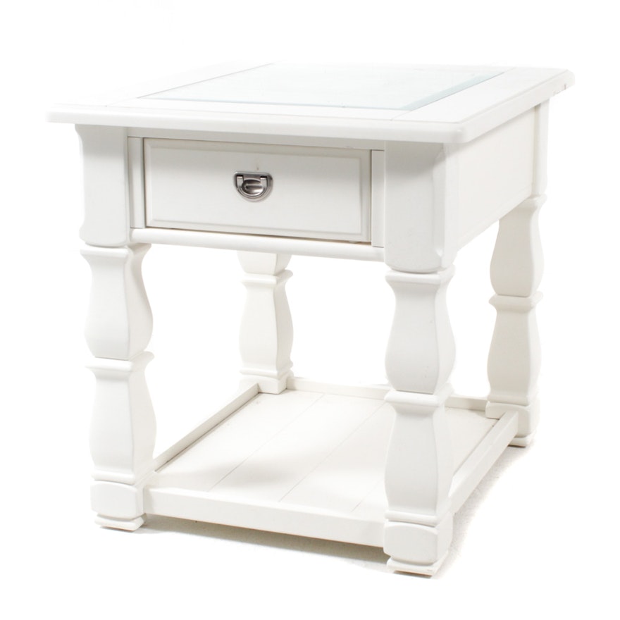 American Signature Glass Top Side Table
