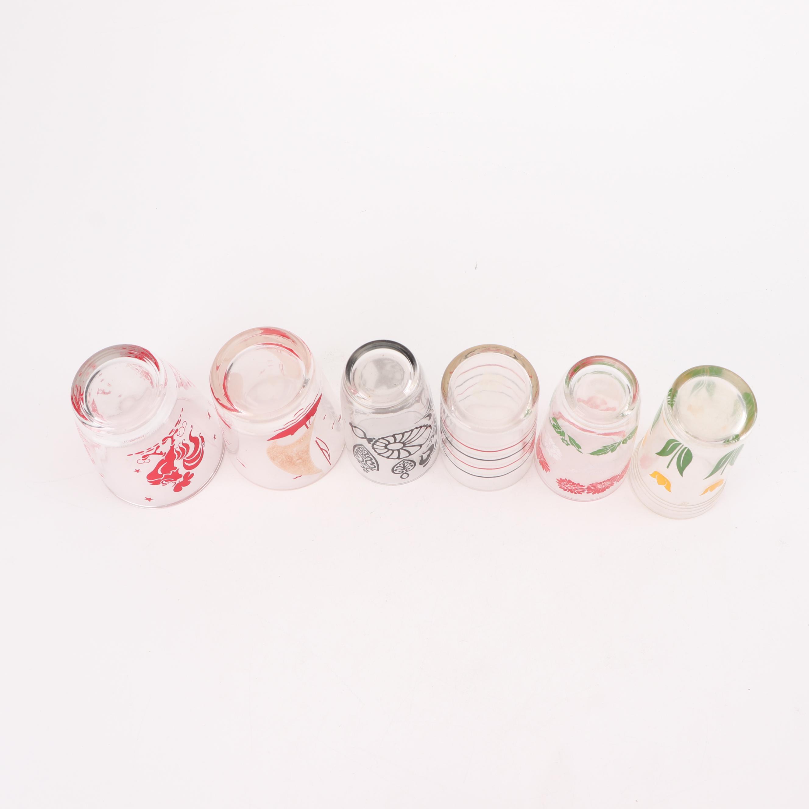 Swanky Swig Juice Glasses, Mid-Century