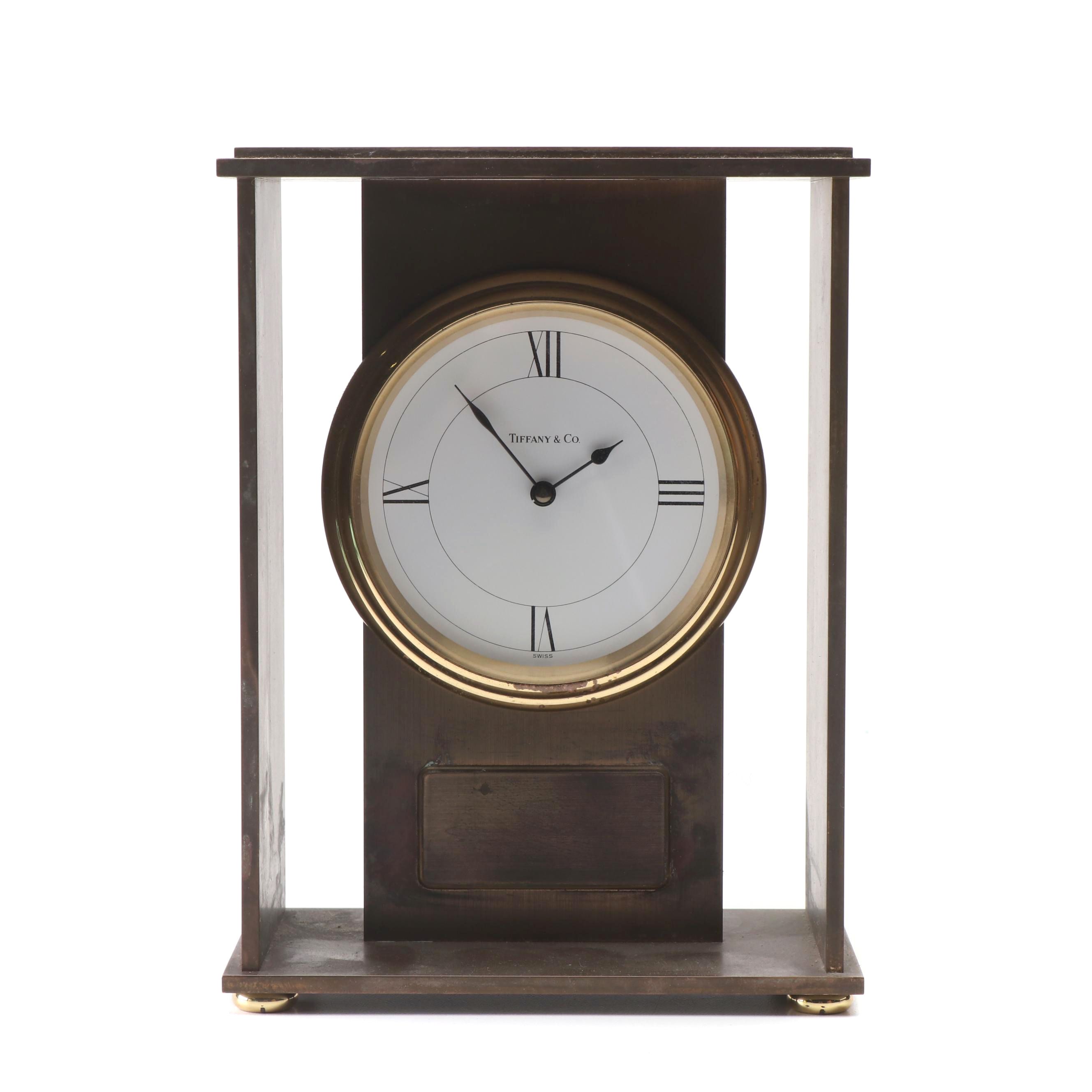 Tiffany & Co. Brass Mantel Clock