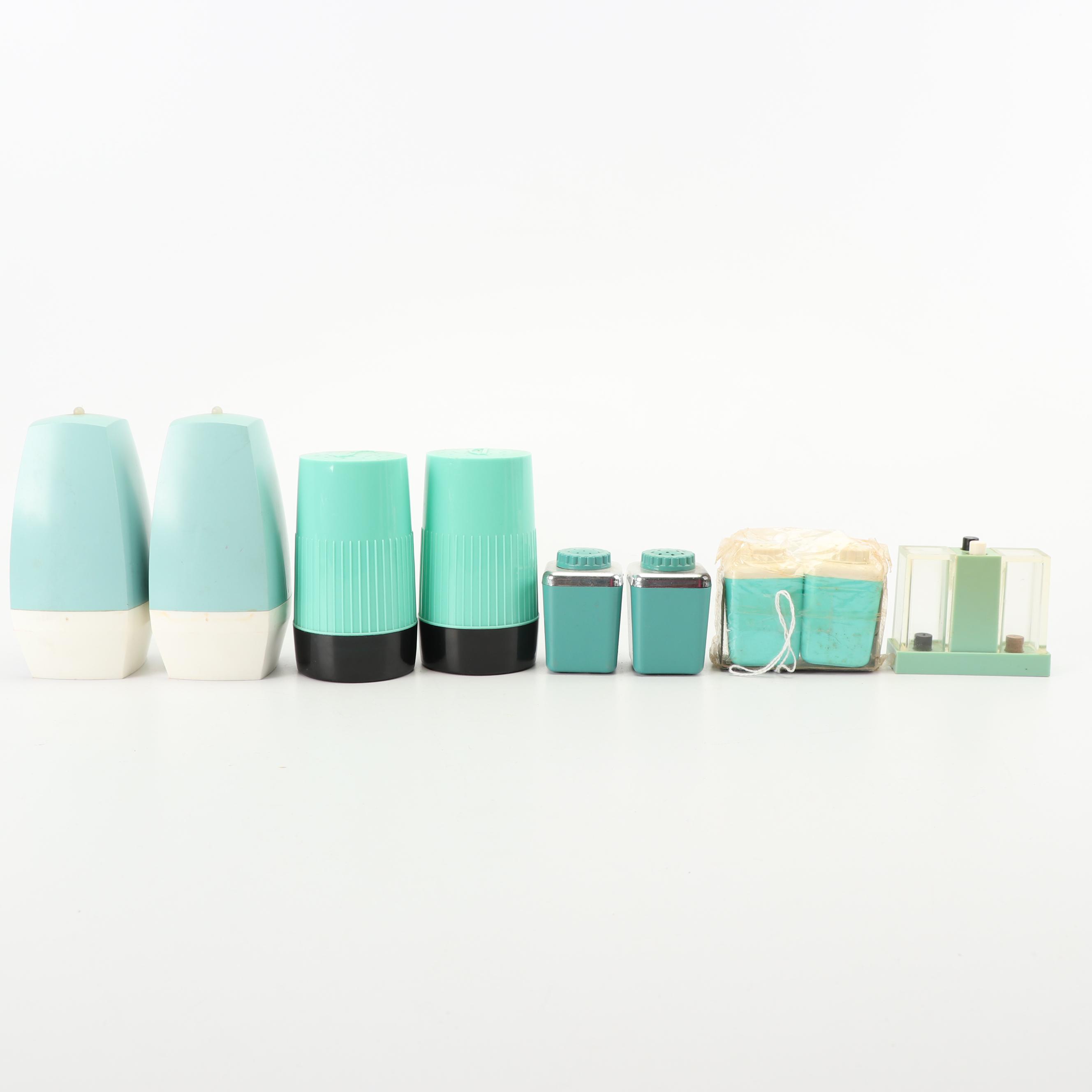 Blue Plastic Kitchen Gadgets and Tools, Mid-Century