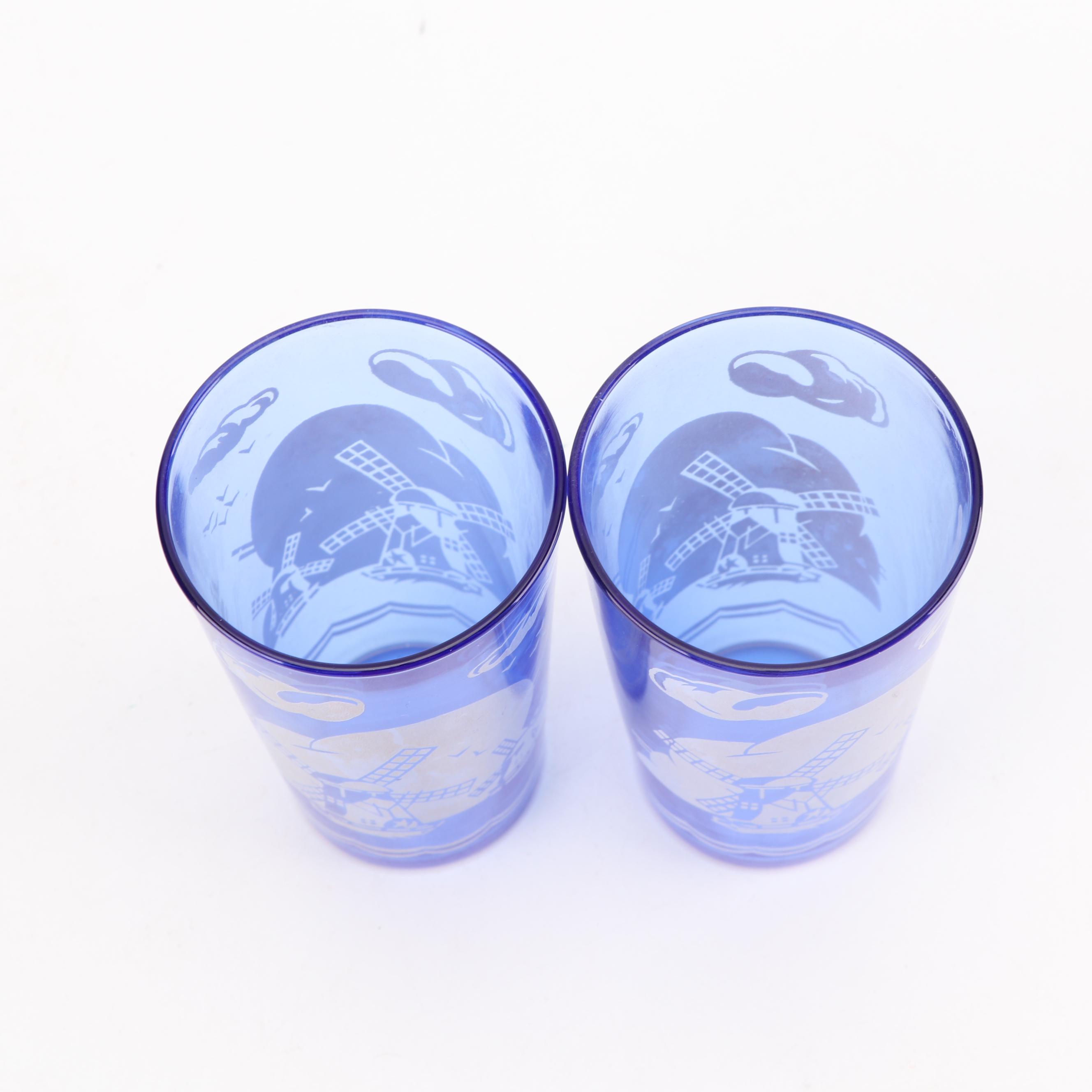 Hazel-Atlas "Windmill" Cocktail Shaker and Glasses, Mid-Century