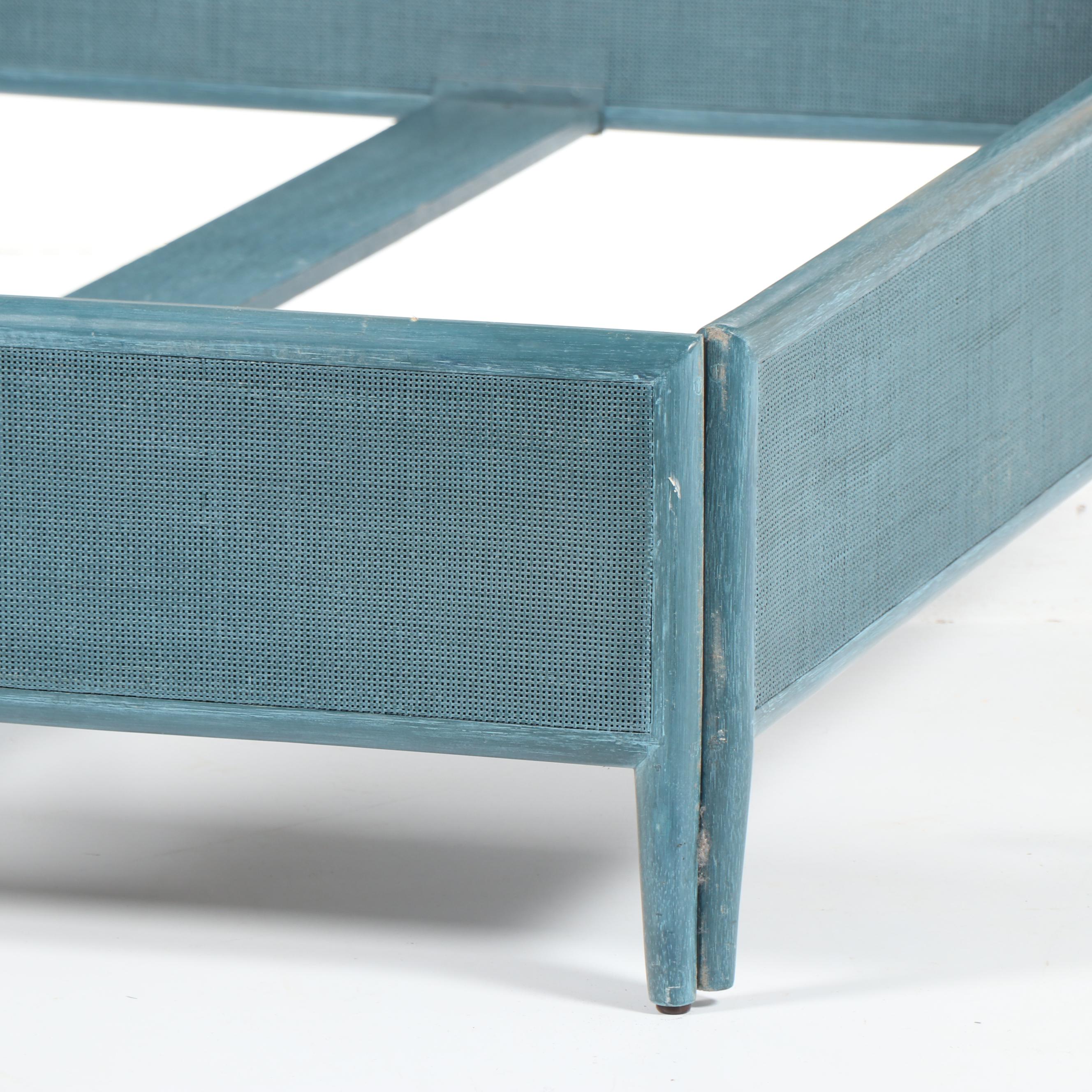 Painted Rattan and Cane Bed Frame by Barbara Barry for McGuire Furniture, 21C