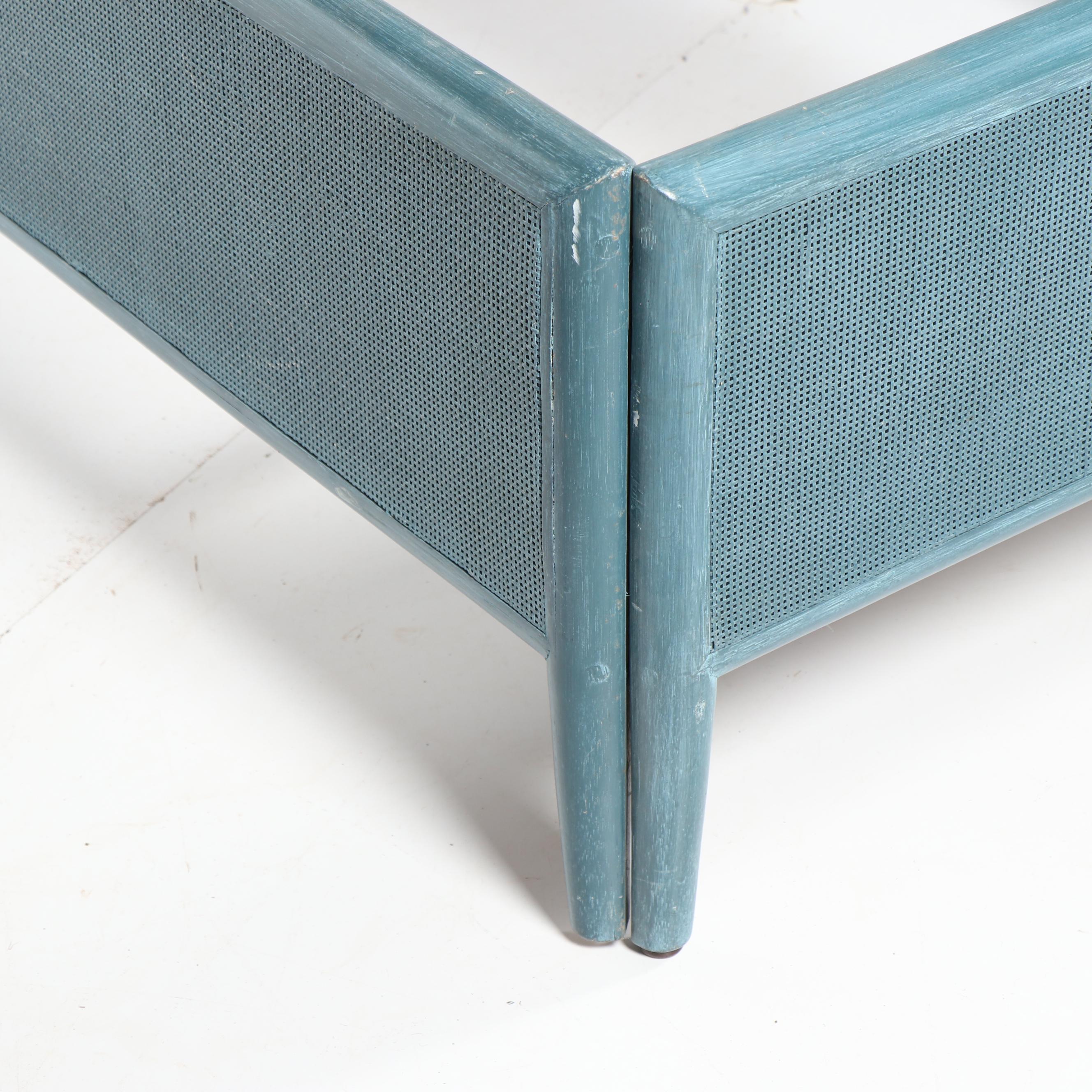 Painted Rattan and Cane Bed Frame by Barbara Barry for McGuire Furniture, 21C