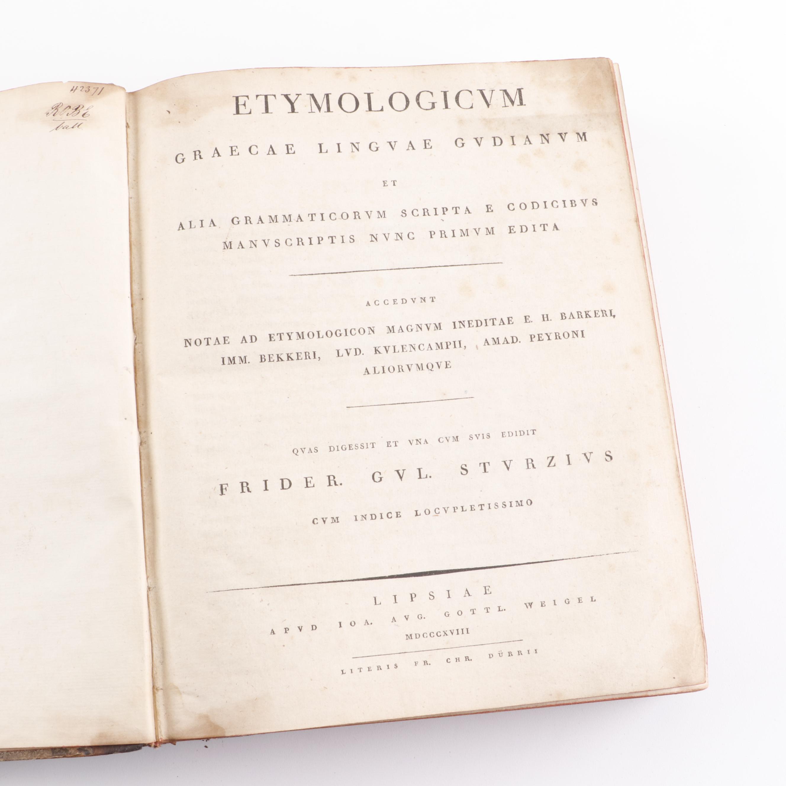 Greek Lexical Encyclopedias in Greek and Latin, 19th Century