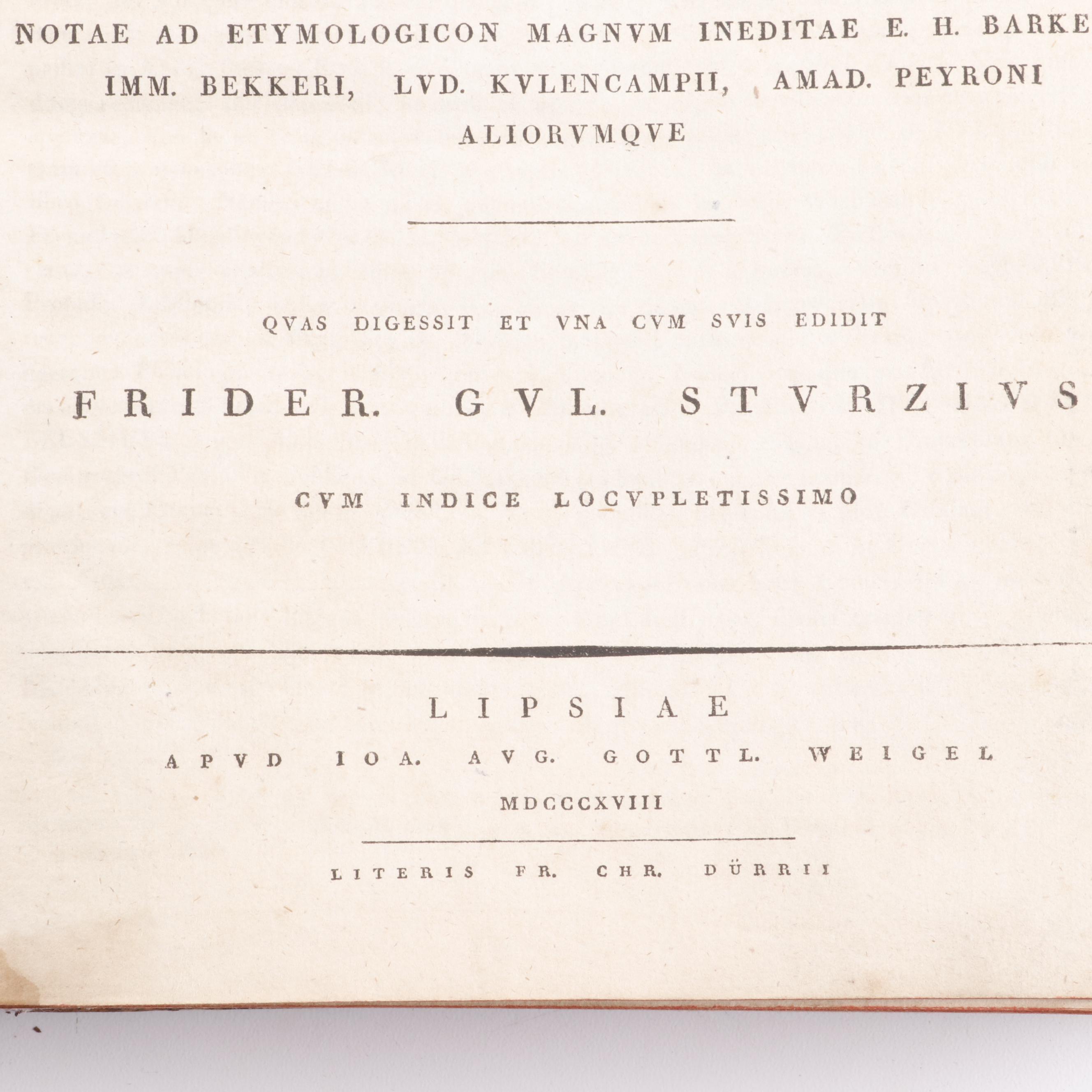 Greek Lexical Encyclopedias in Greek and Latin, 19th Century