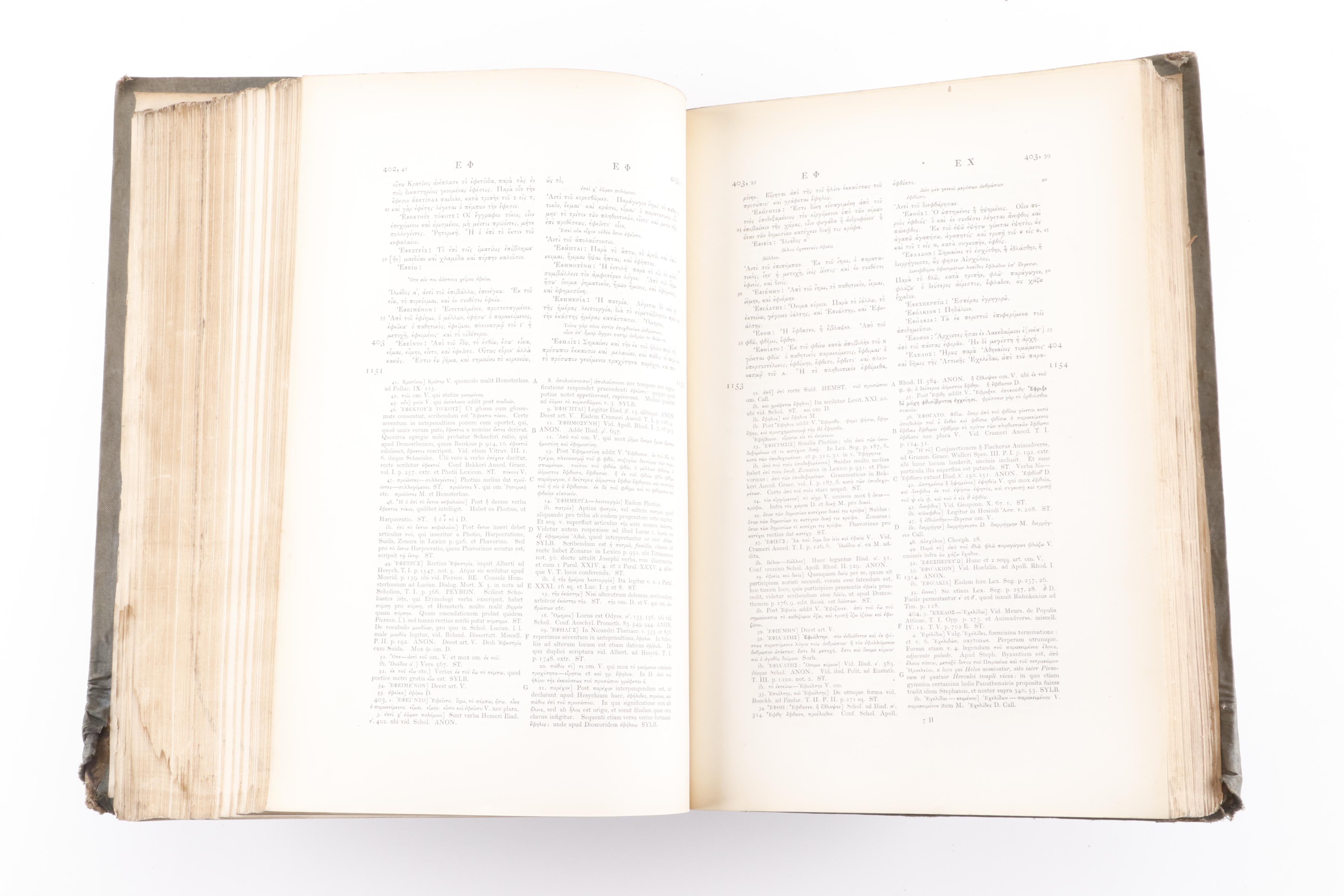 Greek Lexical Encyclopedias in Greek and Latin, 19th Century