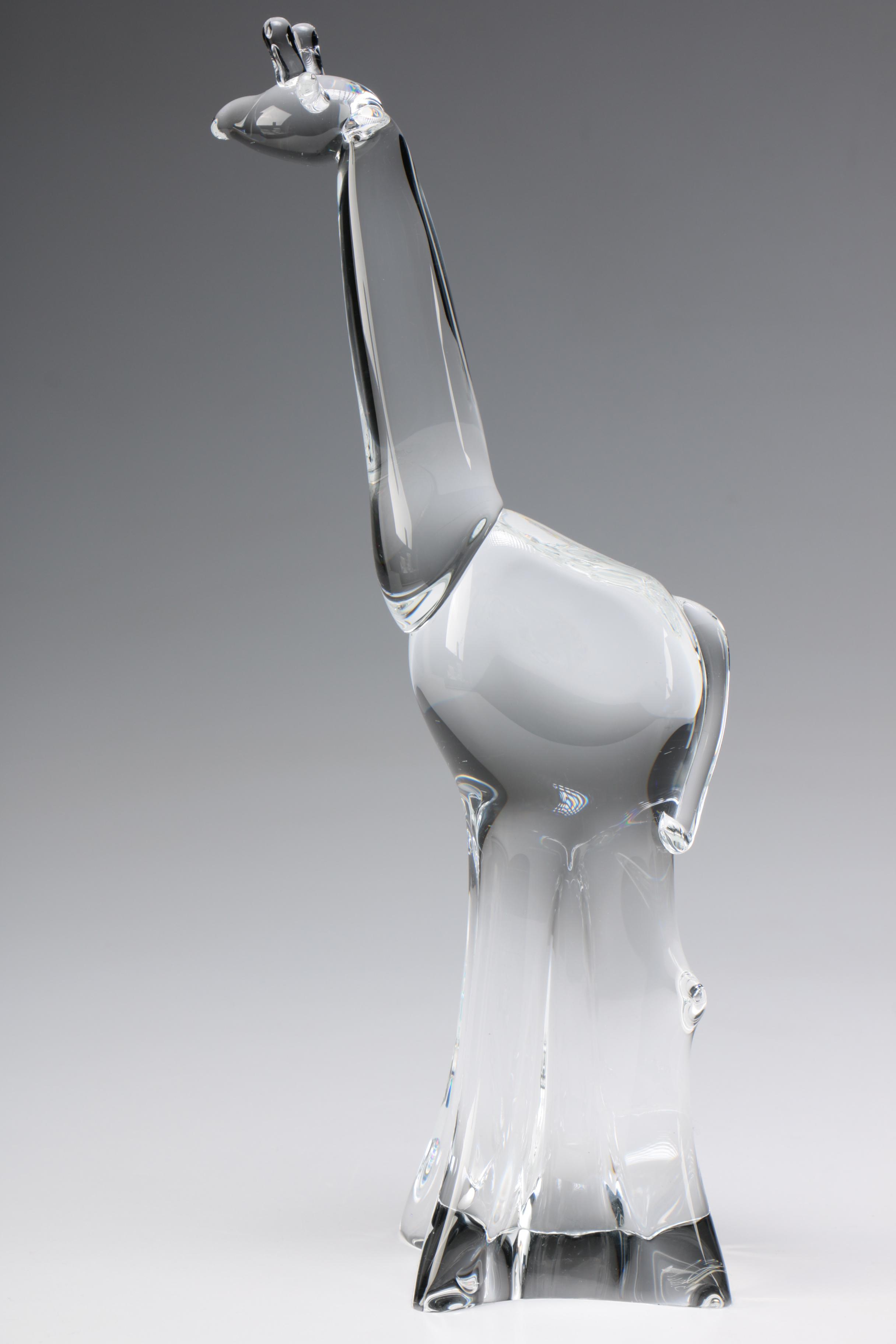 Steuben Art Glass "Giraffe" Figurine, Mid to Late 20th Century