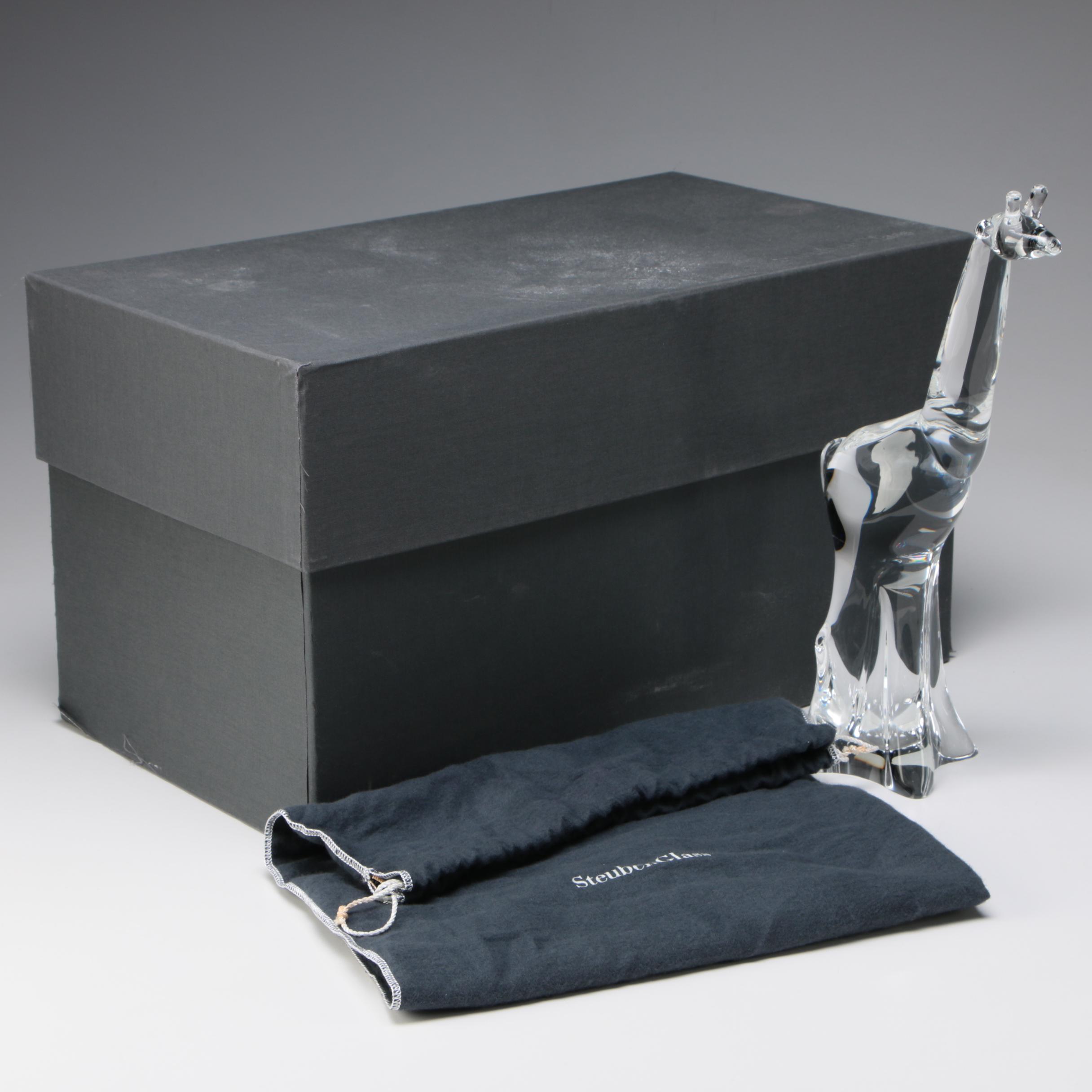 Steuben Art Glass "Giraffe" Figurine, Mid to Late 20th Century