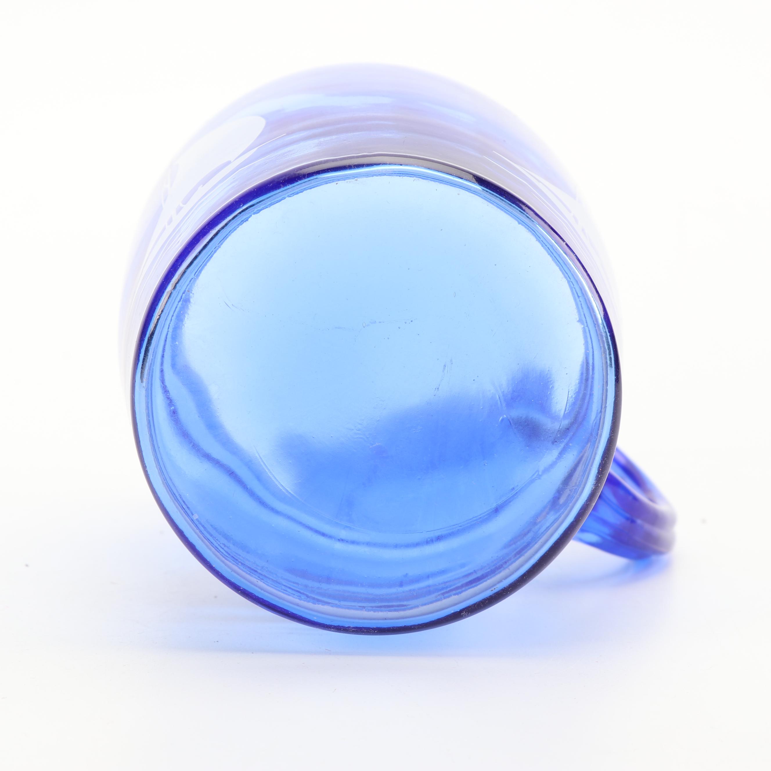 Hazel-Atlas Blue "Ships" Glassware, Vintage