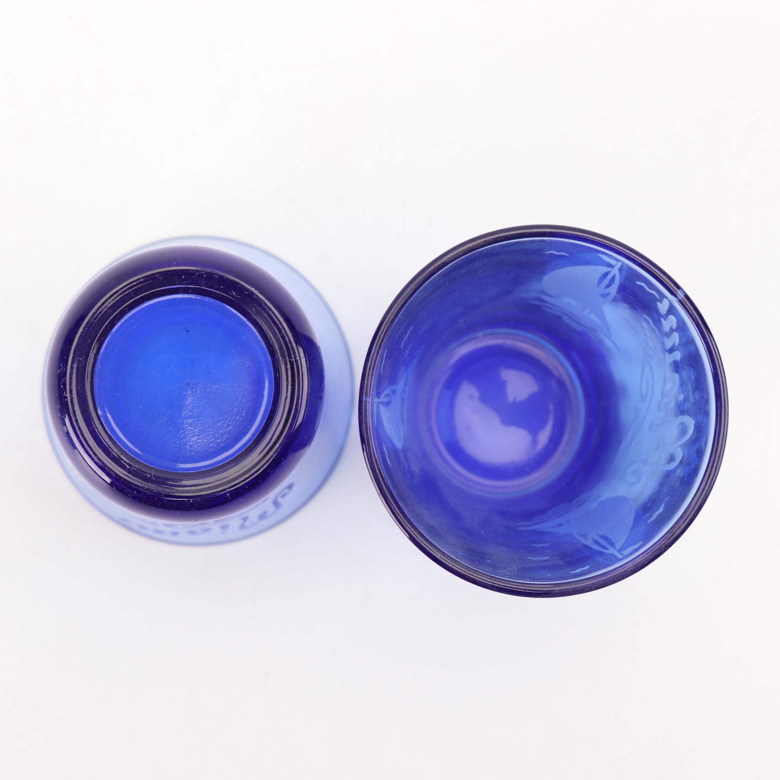 Hazel-Atlas Blue "Ships" Glassware, Vintage