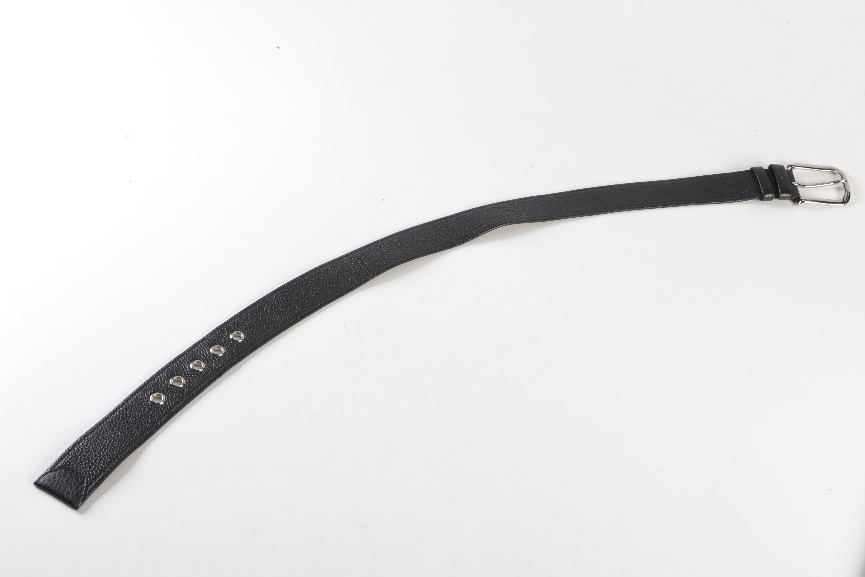 Prada Vitello Daino Pebbled Leather Belt