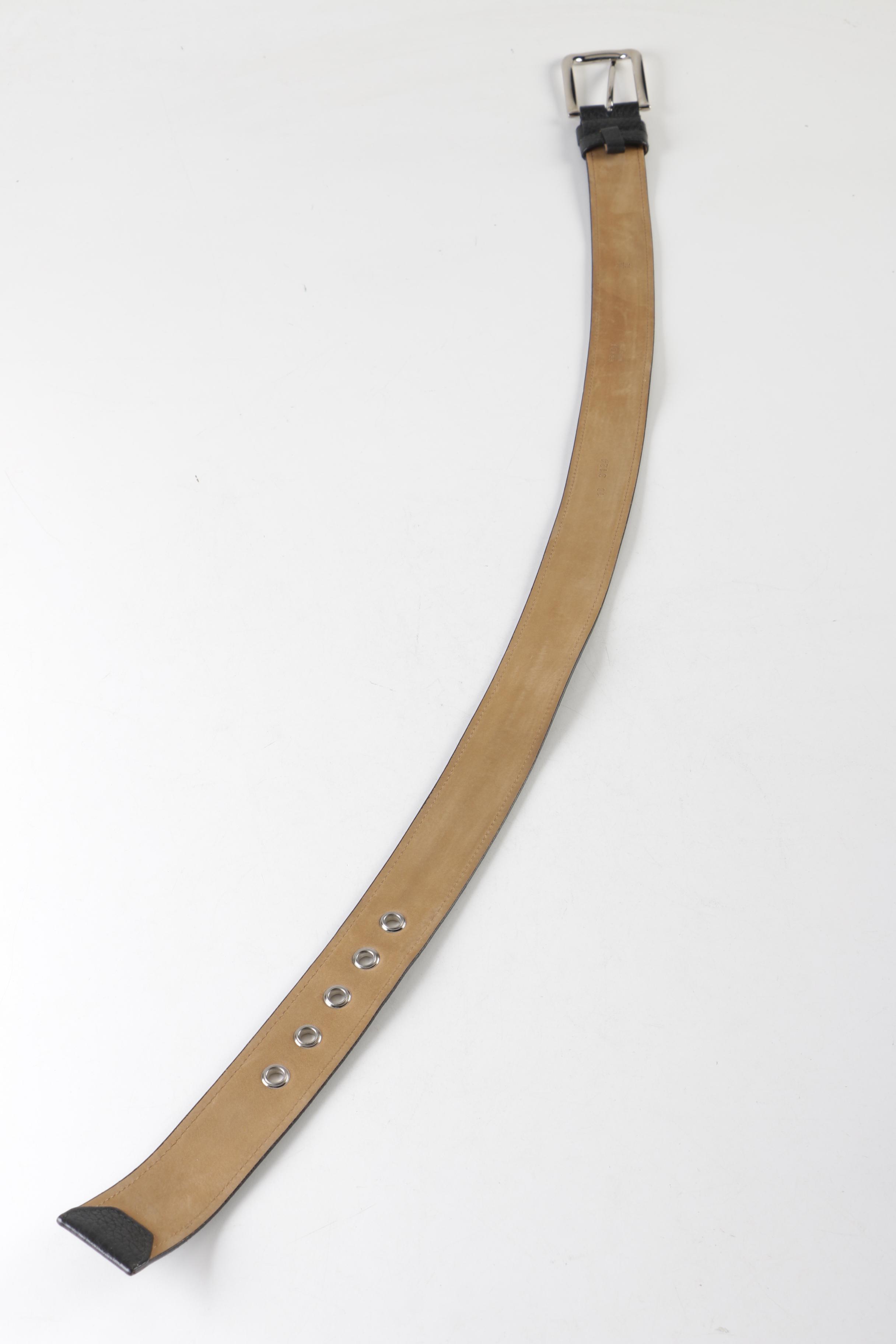 Prada Vitello Daino Pebbled Leather Belt