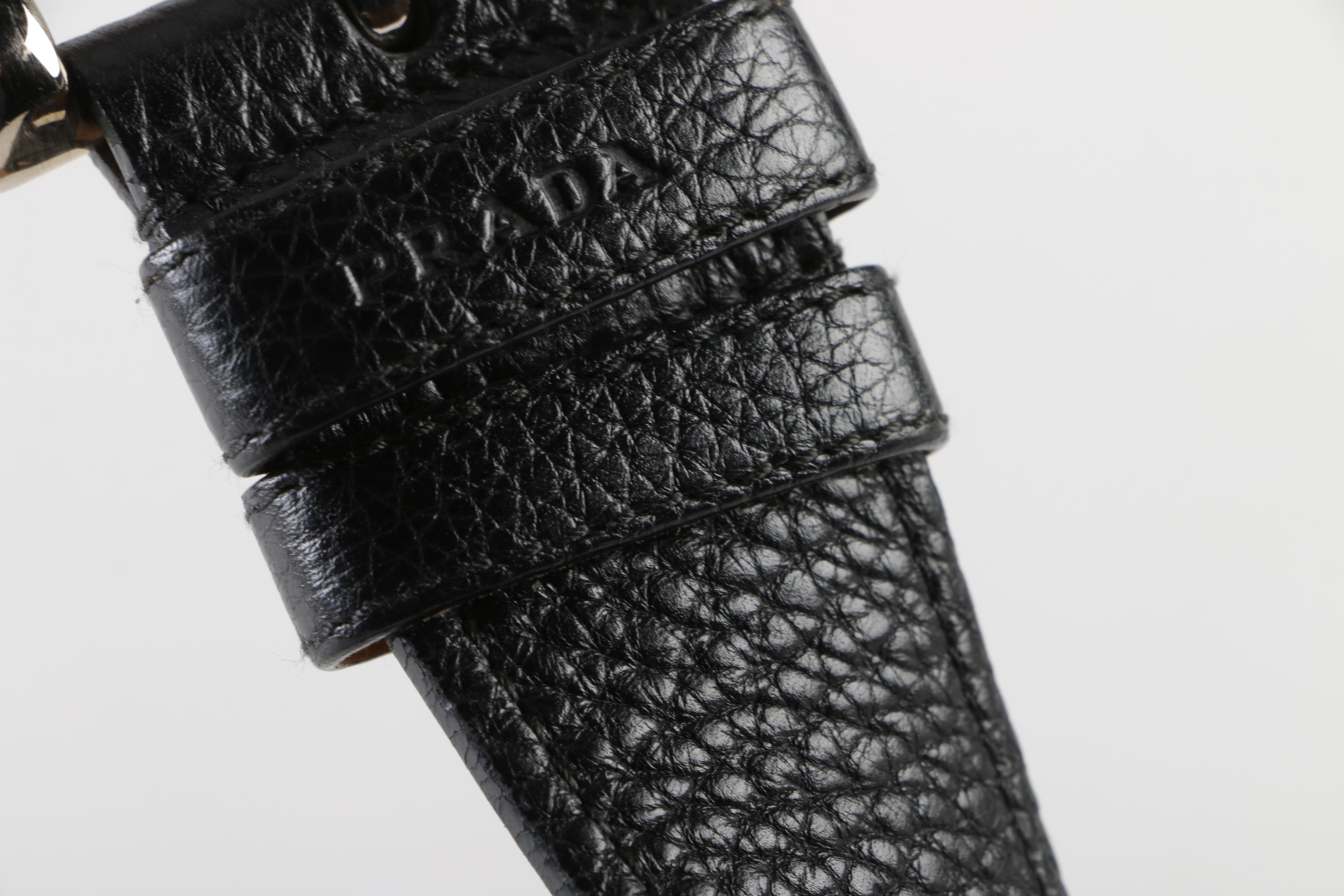 Prada Vitello Daino Pebbled Leather Belt