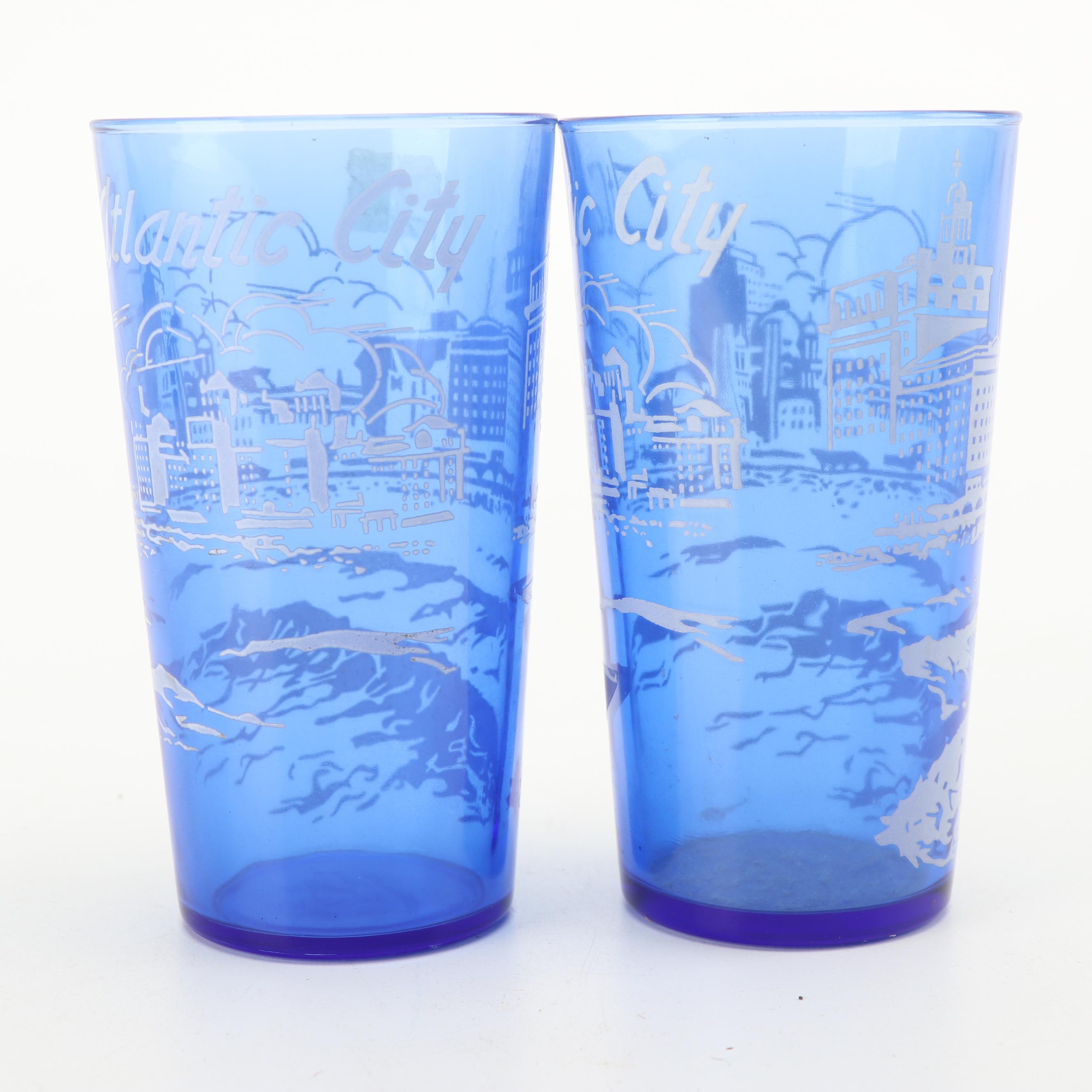 Hazel-Atlas "Texas Centennial" and "Atlantic City" Tumblers with Other Glassware
