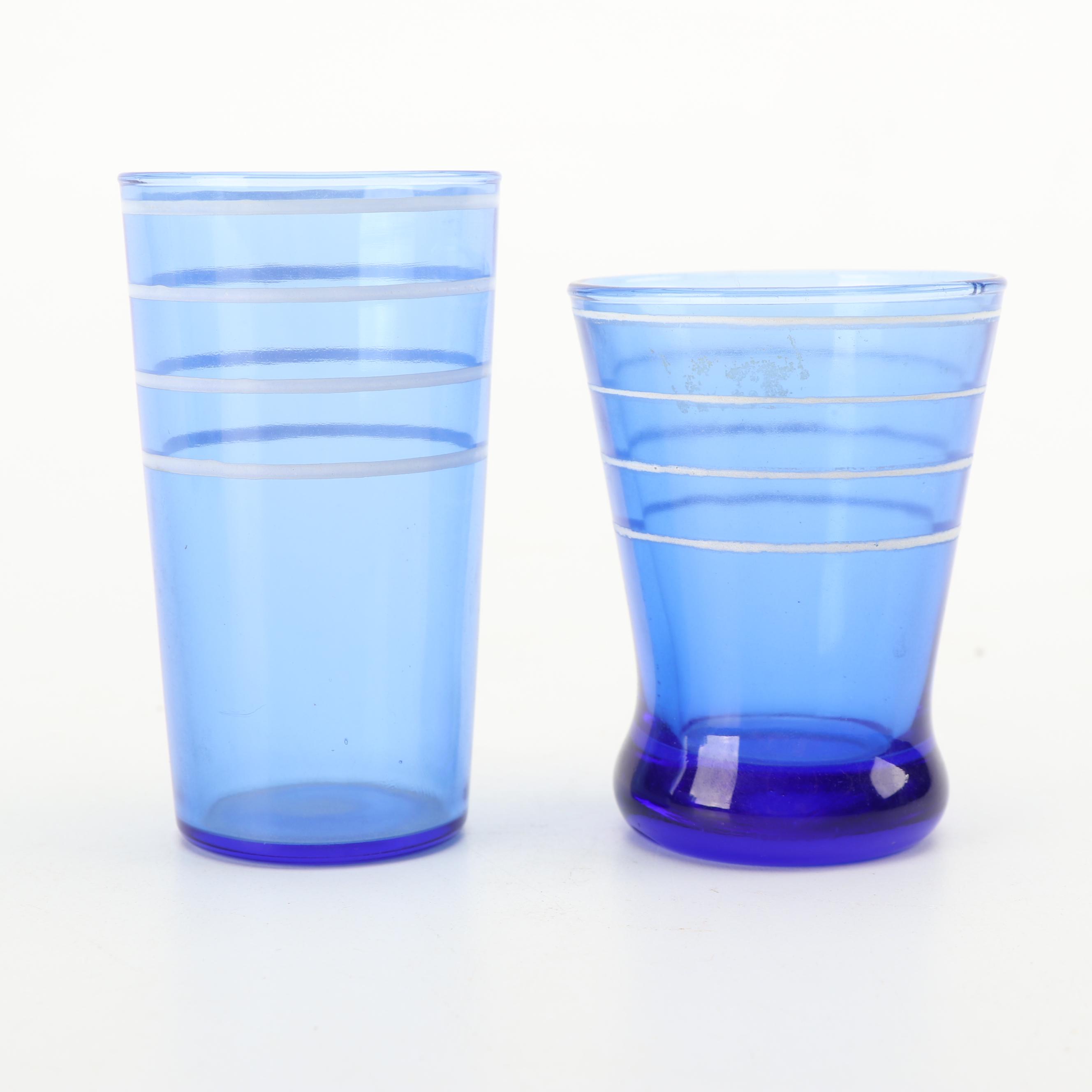 Hazel-Atlas Blue Glassware, Mid-Century