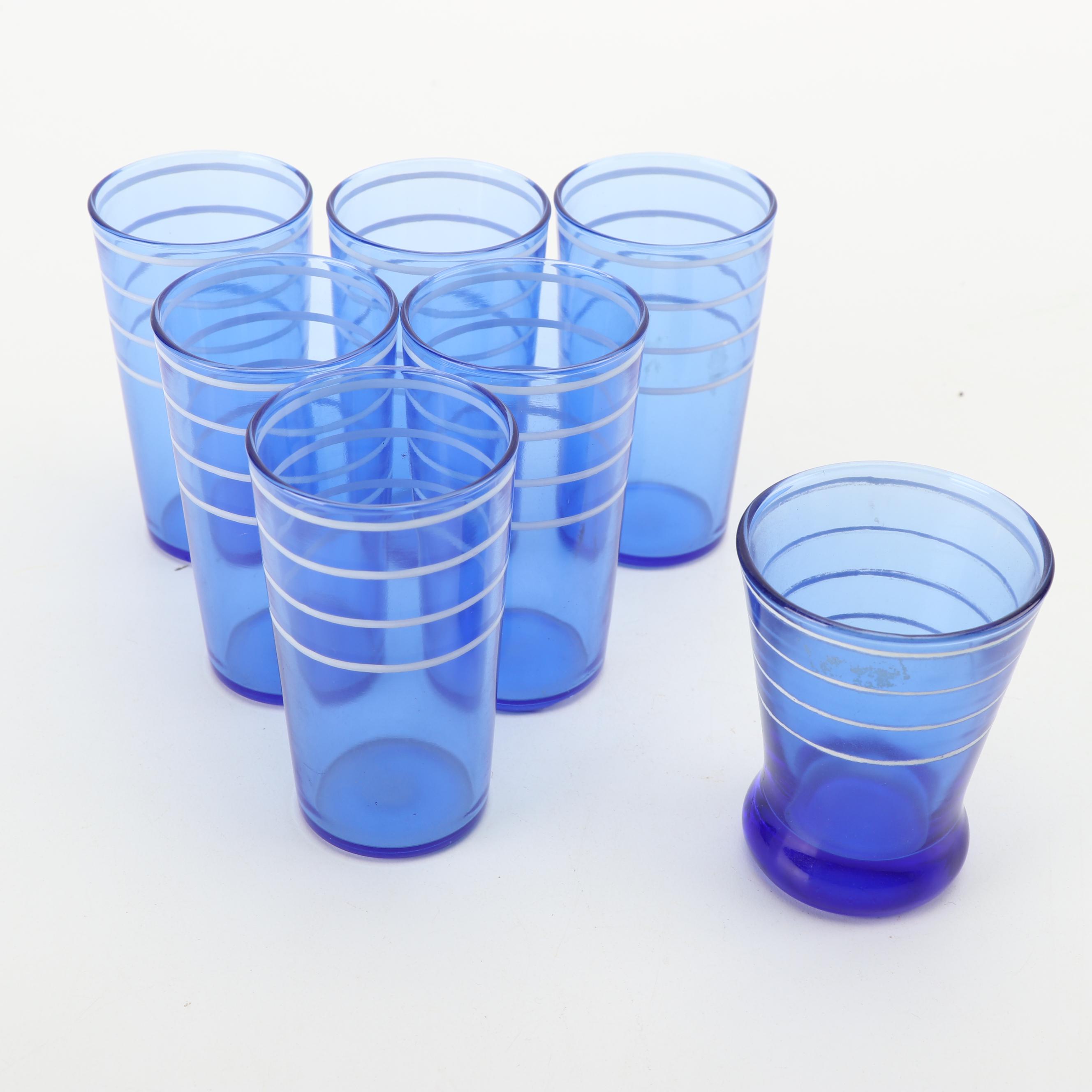 Hazel-Atlas Blue Glassware, Mid-Century