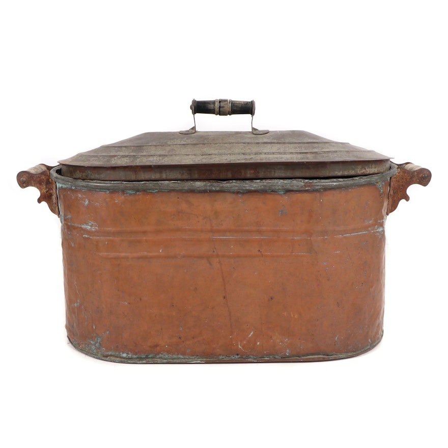 Lidded Copper Boiler, Late 19th to Early 20th Century