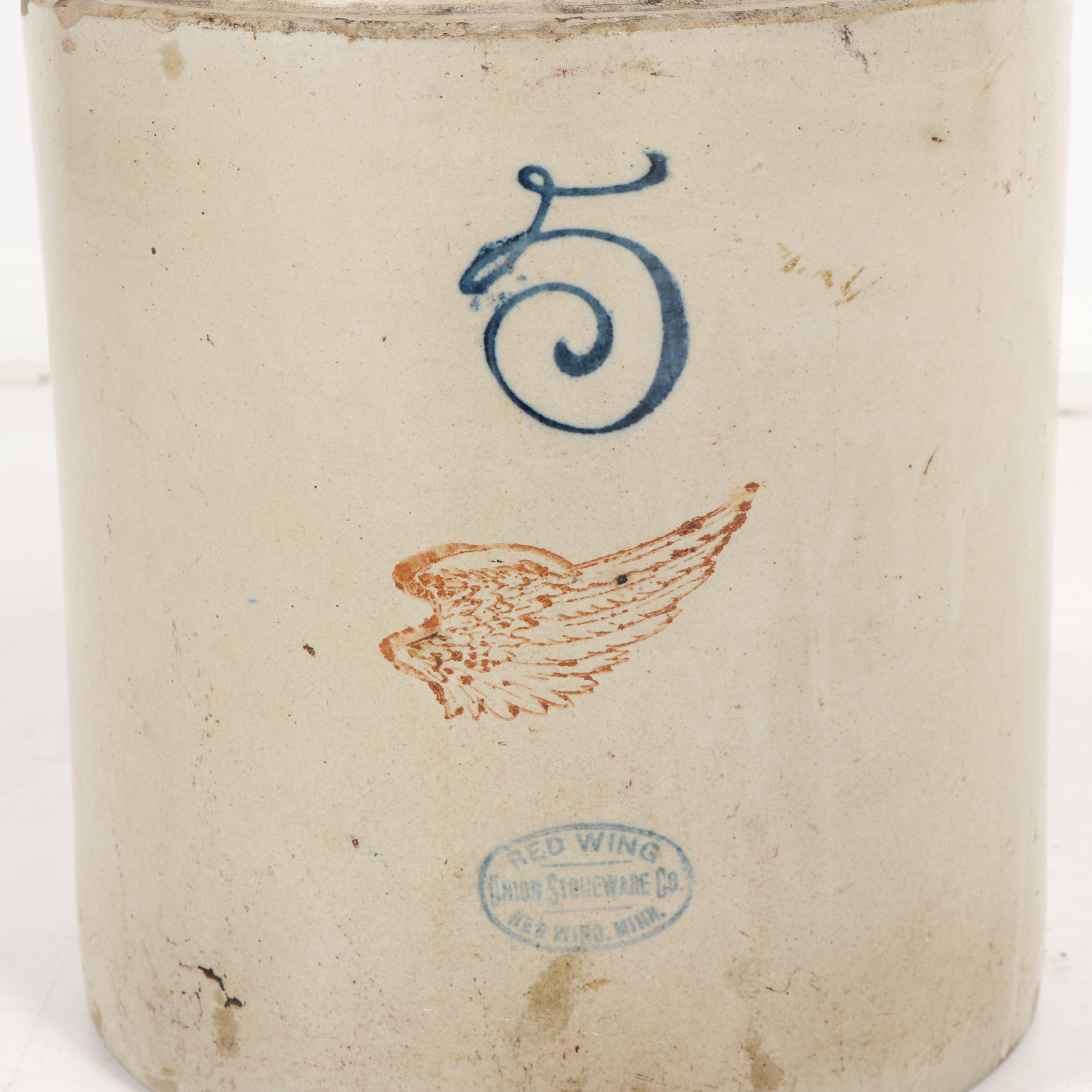 Red Wing Five Gallon Stoneware Jug