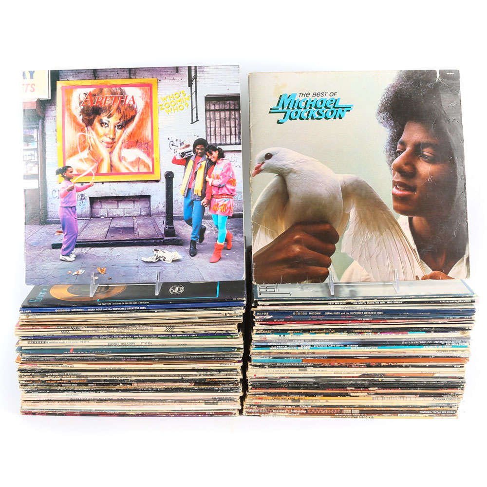 Soul and R&B Vinyl Records Including Micheal Jackson and Aretha Franklin