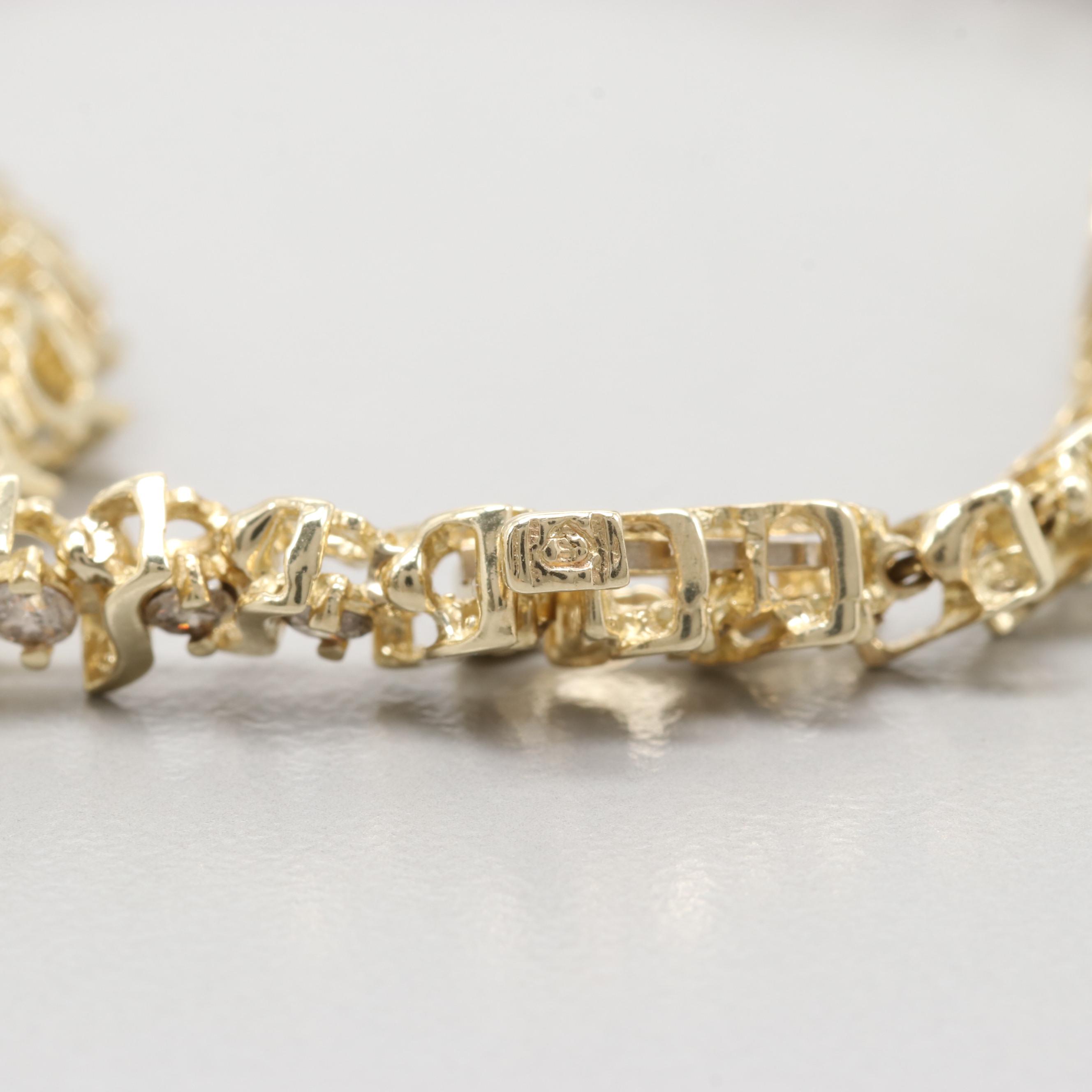 10K Yellow Gold 1.90 CTW Diamond Tennis Bracelet