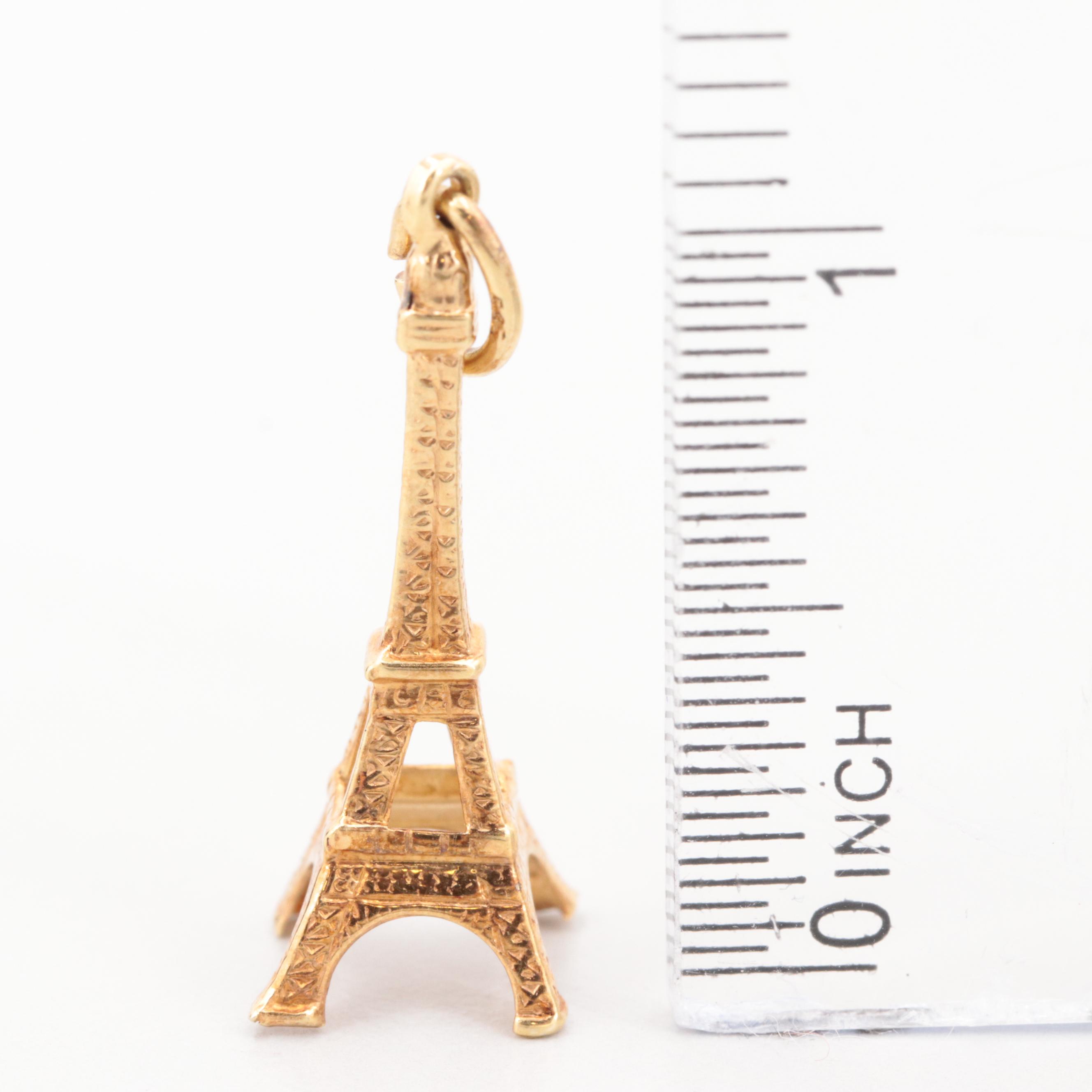 14K Yellow Gold Eiffel Tower Pendant