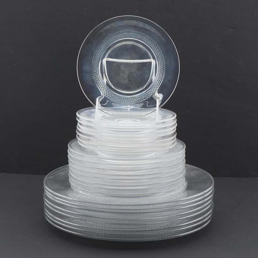 Contemporary Clear Glass Dinnerware Set
