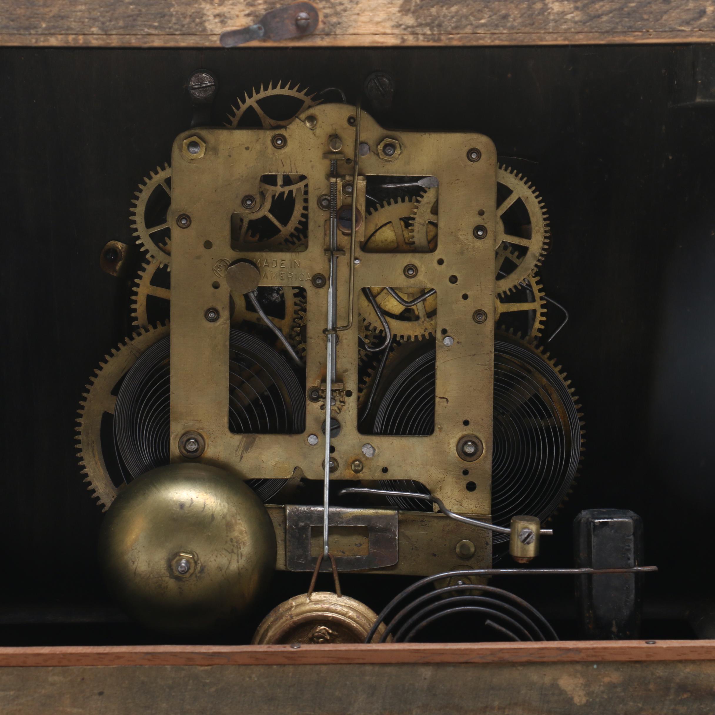 Seth Thomas Adamantine Veneer Mantel Clock, Early 20th Century