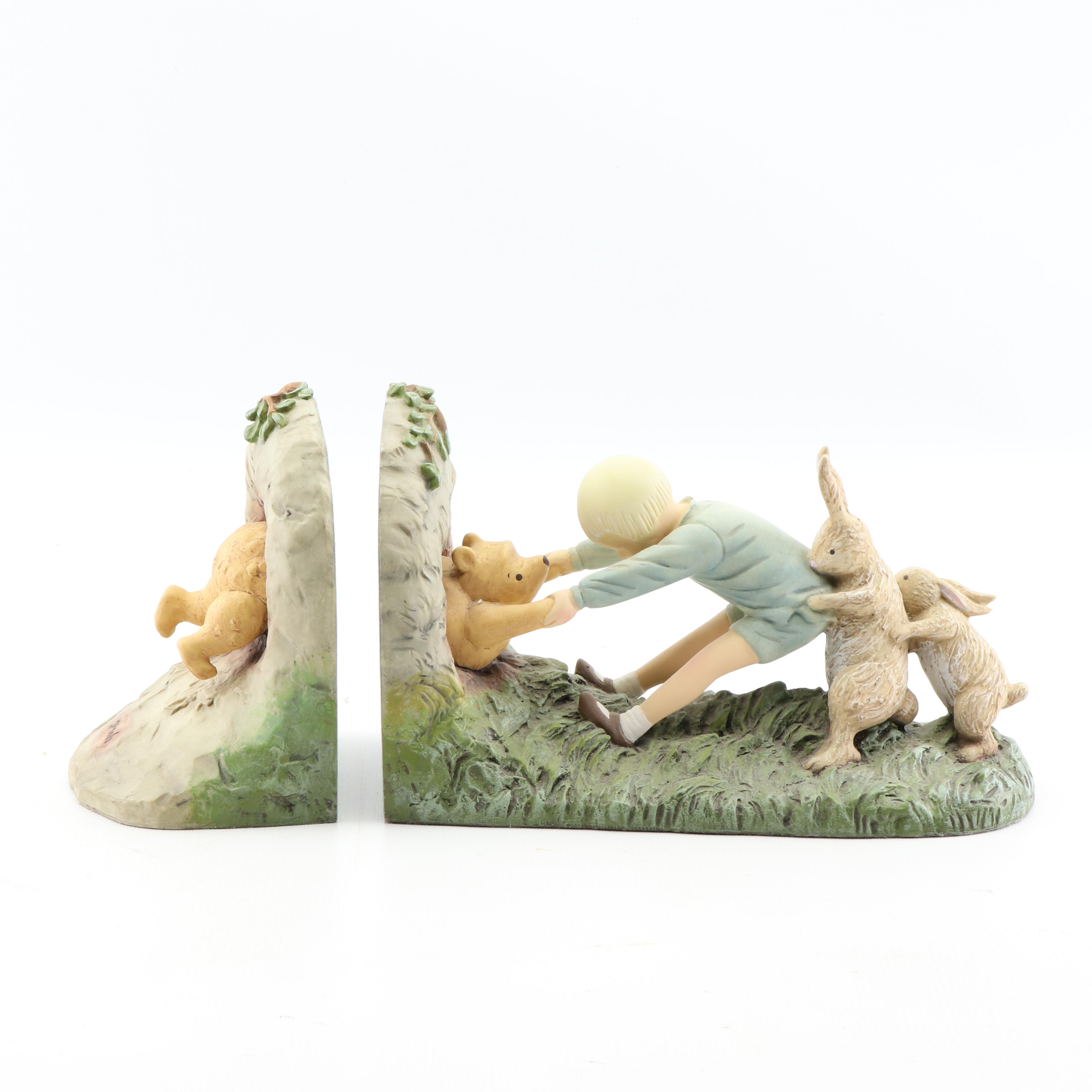 "Stuck at Rabbit's House" Classic Winnie-The-Pooh Bookends by Charpénte