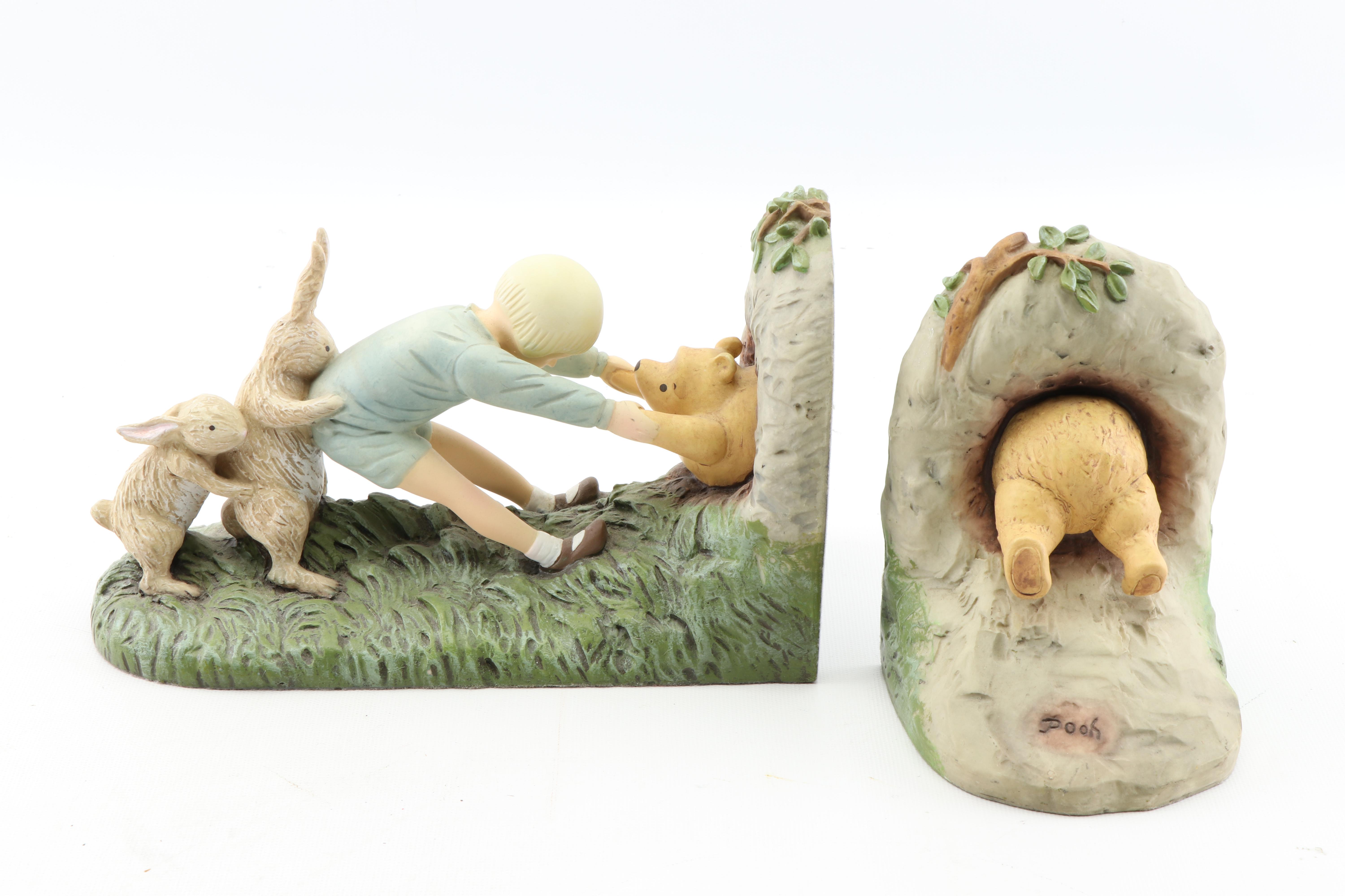 "Stuck at Rabbit's House" Classic Winnie-The-Pooh Bookends by Charpénte