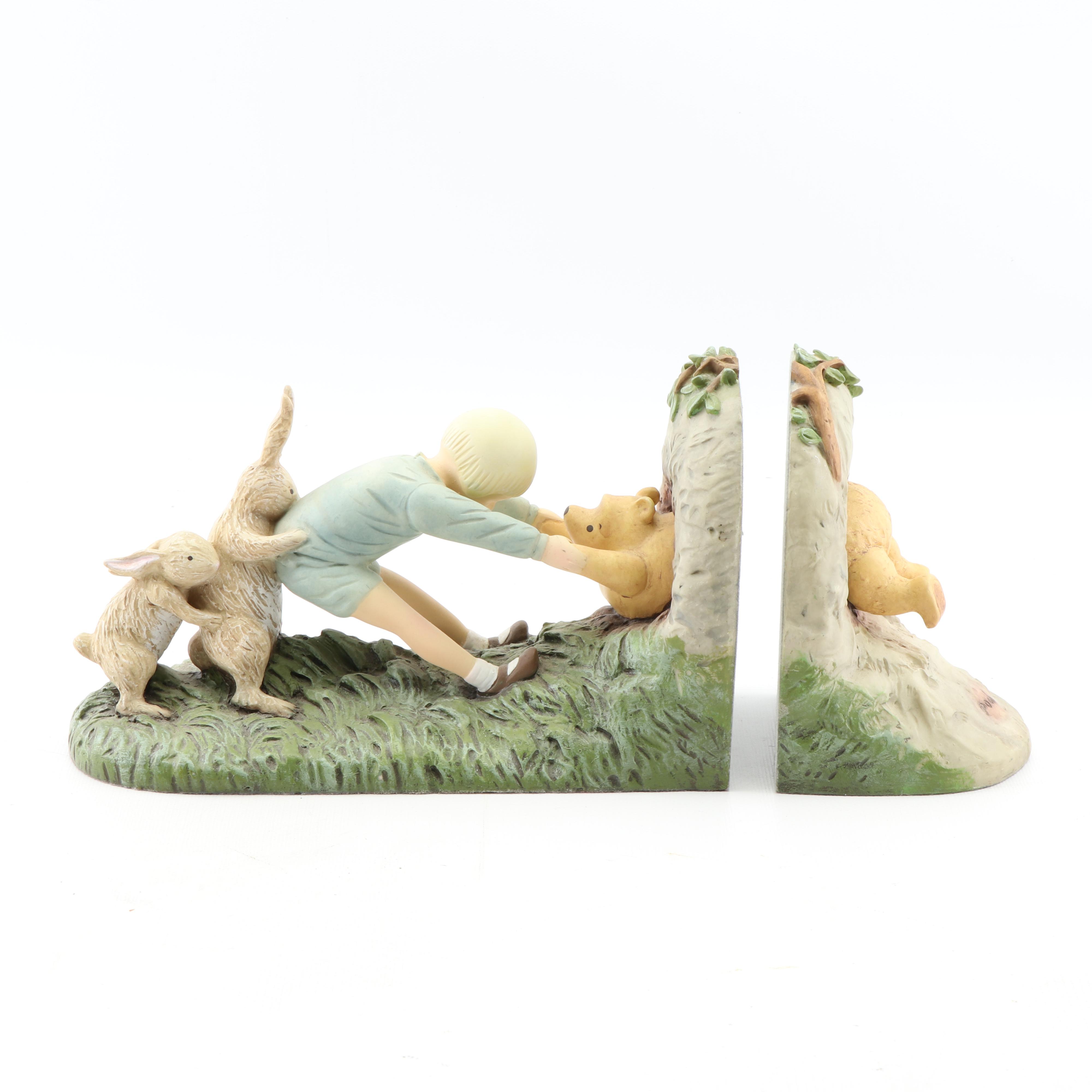 "Stuck at Rabbit's House" Classic Winnie-The-Pooh Bookends by Charpénte