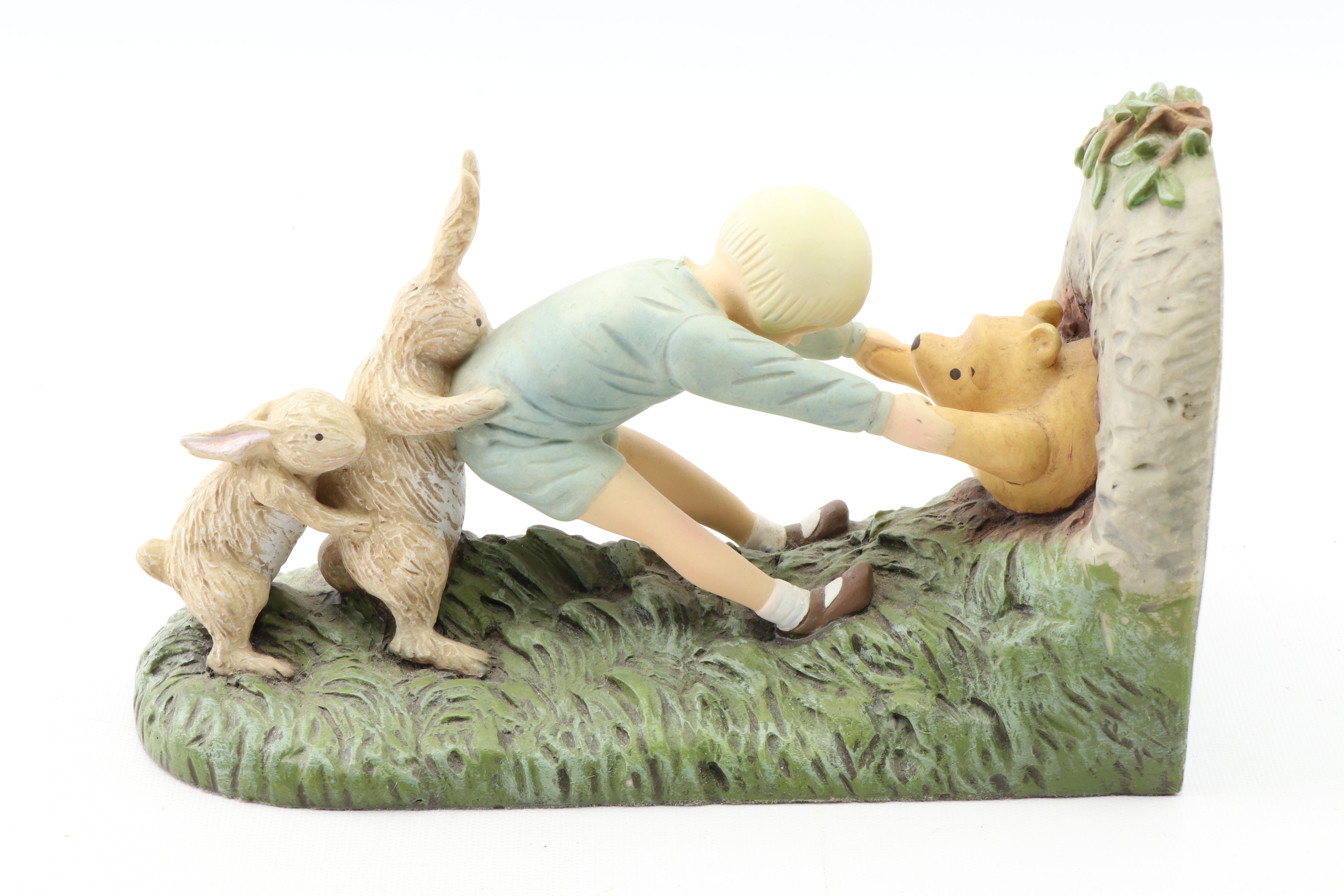 "Stuck at Rabbit's House" Classic Winnie-The-Pooh Bookends by Charpénte