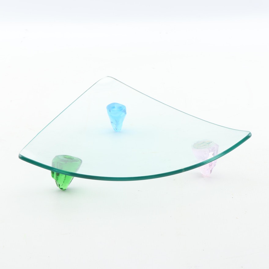 Contemporary Footed Glass Serving Dish