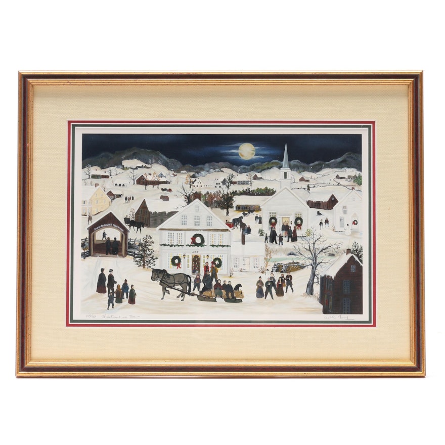 Will Moses Limited Edition Serigraph "Christmas in Town"