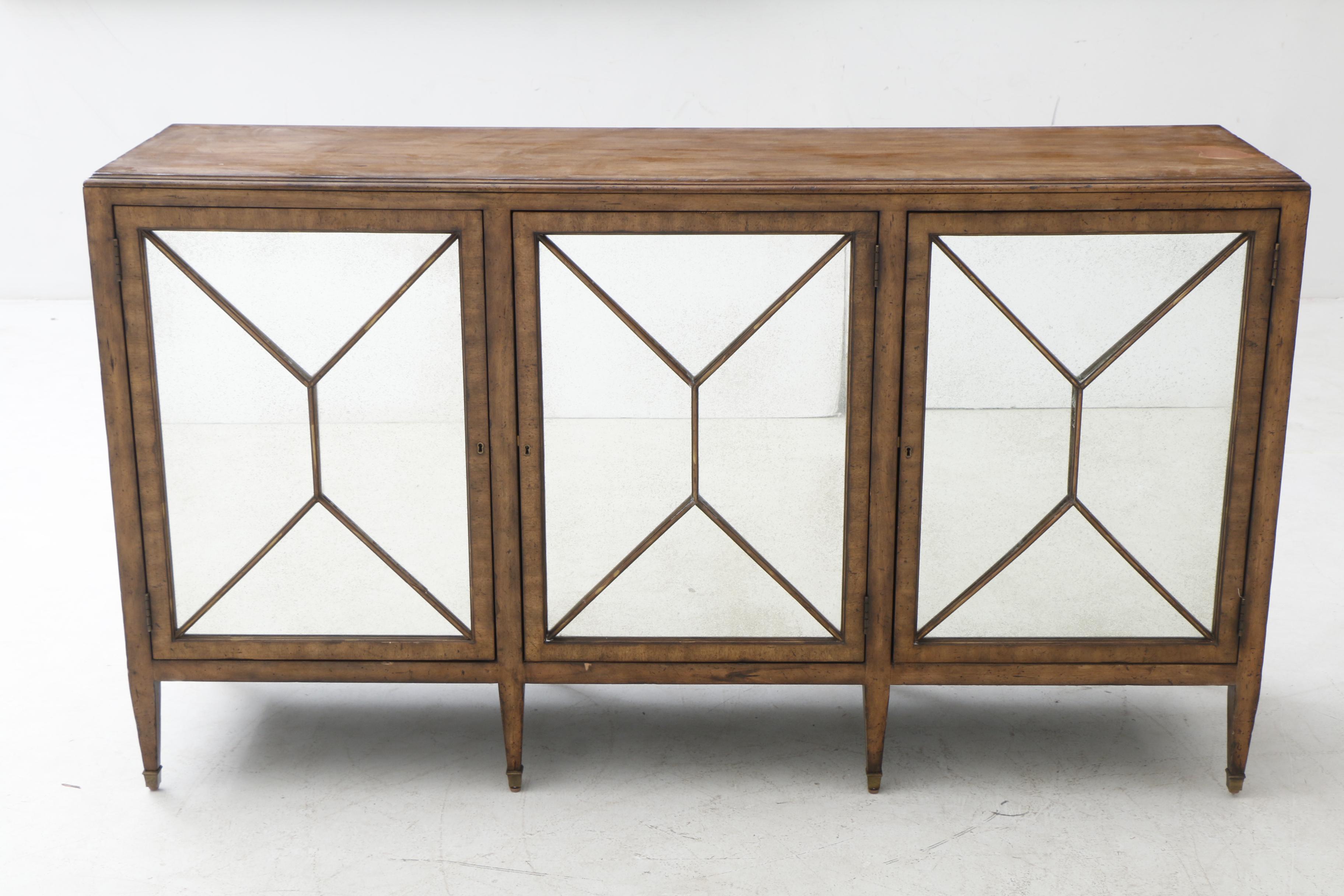 Contemporary Modern Cabinet with Neoclassical Detailing