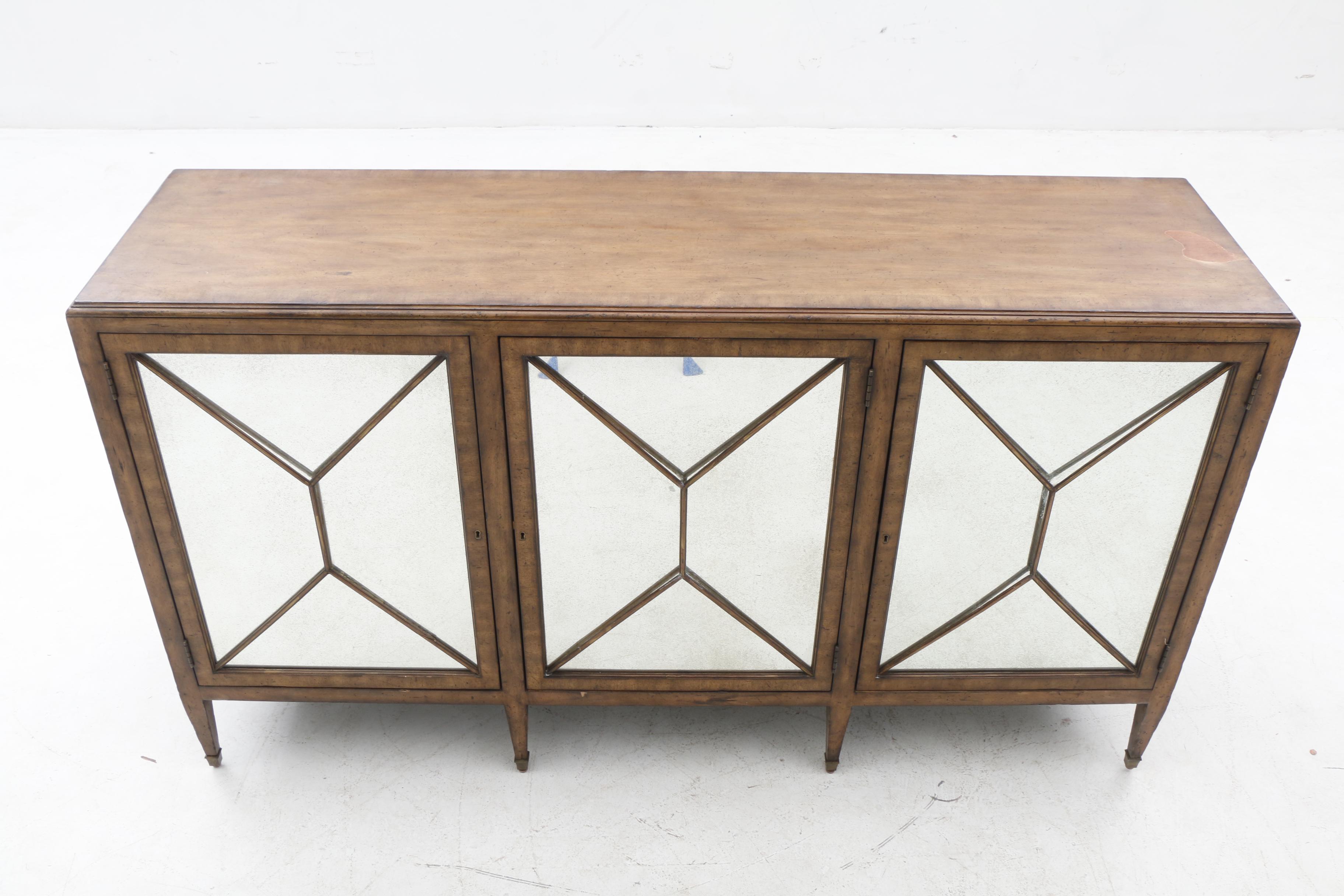 Contemporary Modern Cabinet with Neoclassical Detailing