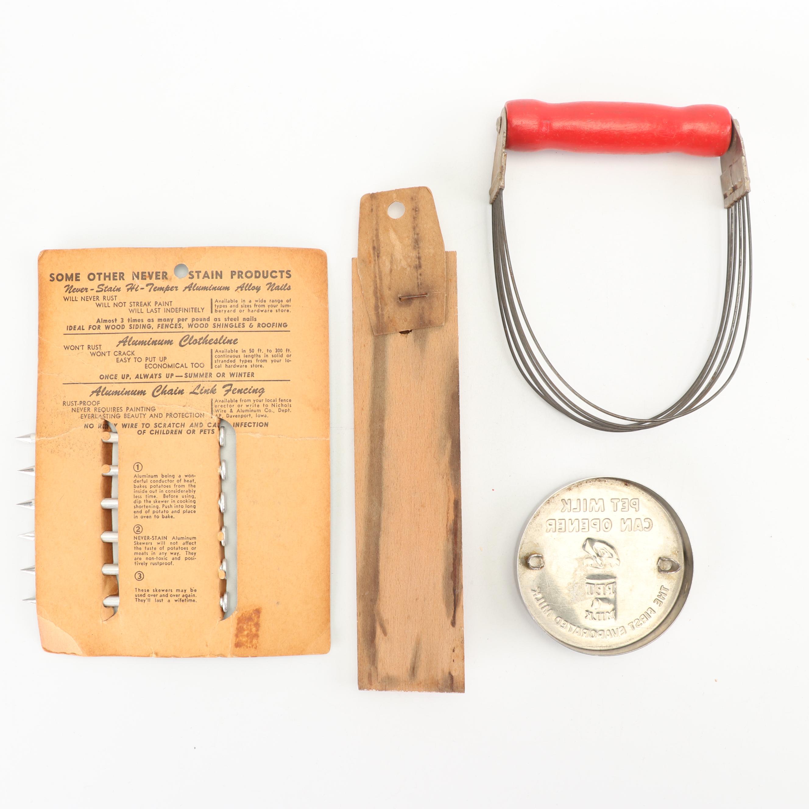 Vintage Kitchen Cook and Serveware including Milk Glass and Enamelware