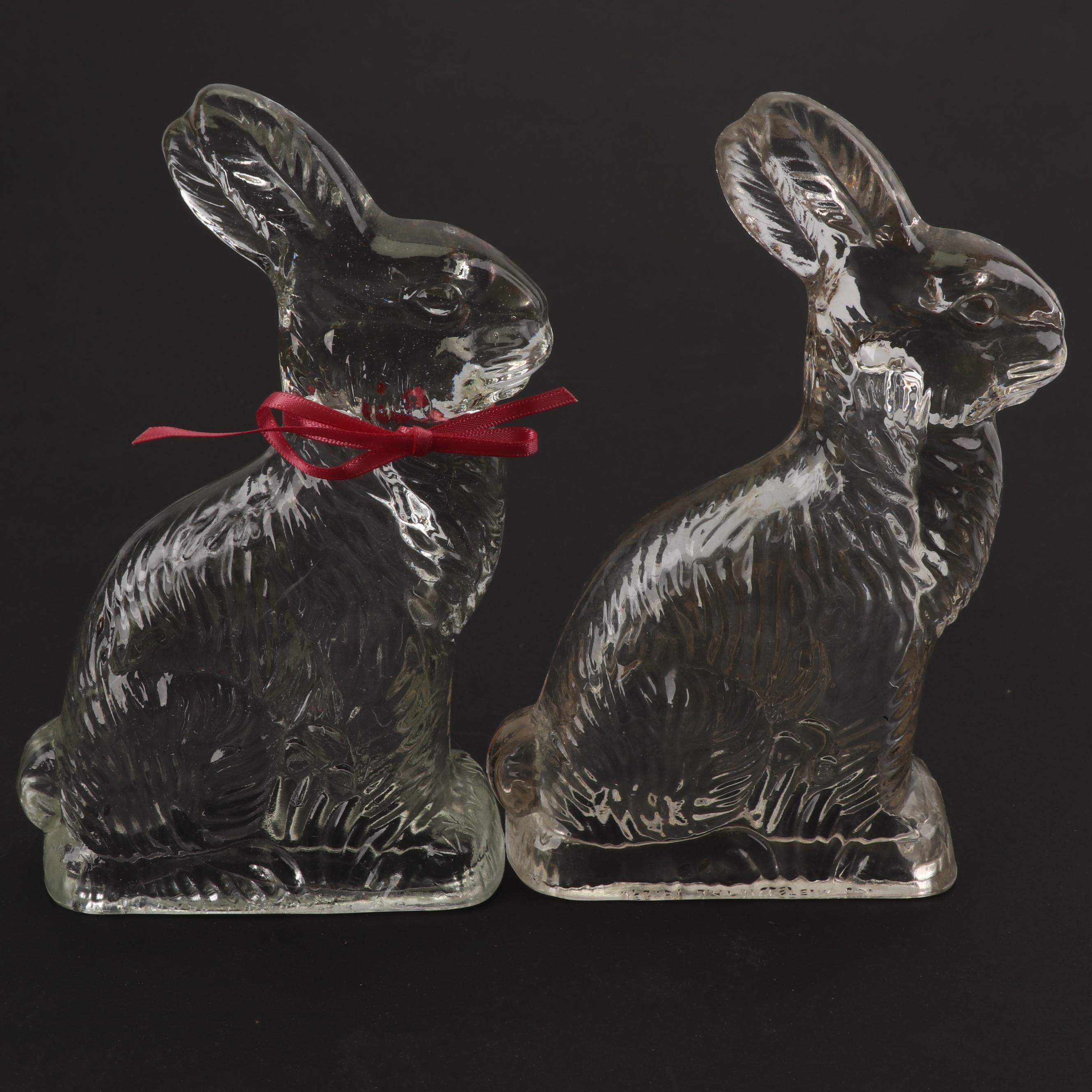 J. H. Millstein Jeanette Glass Rabbit Candy Containers with Others