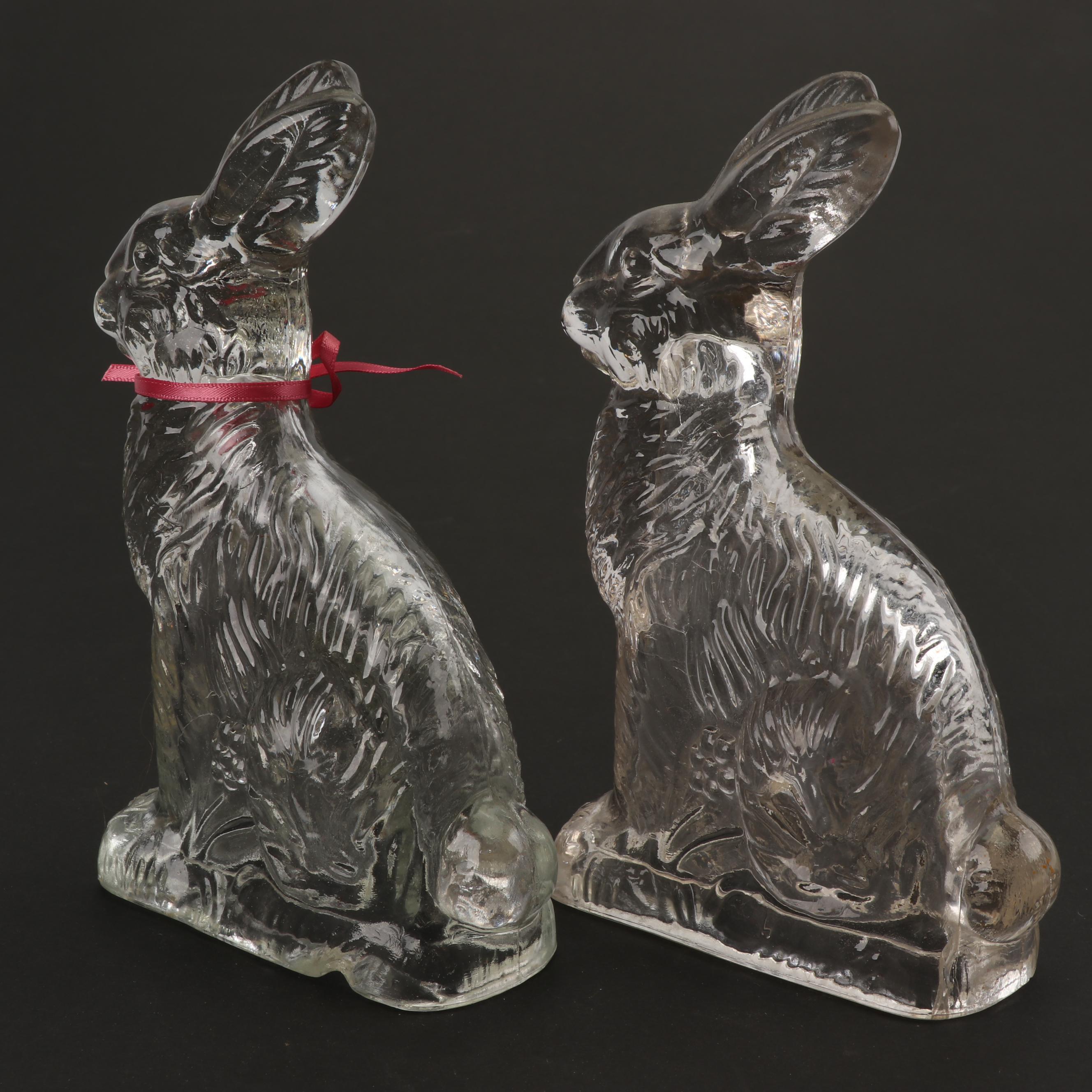 J. H. Millstein Jeanette Glass Rabbit Candy Containers with Others
