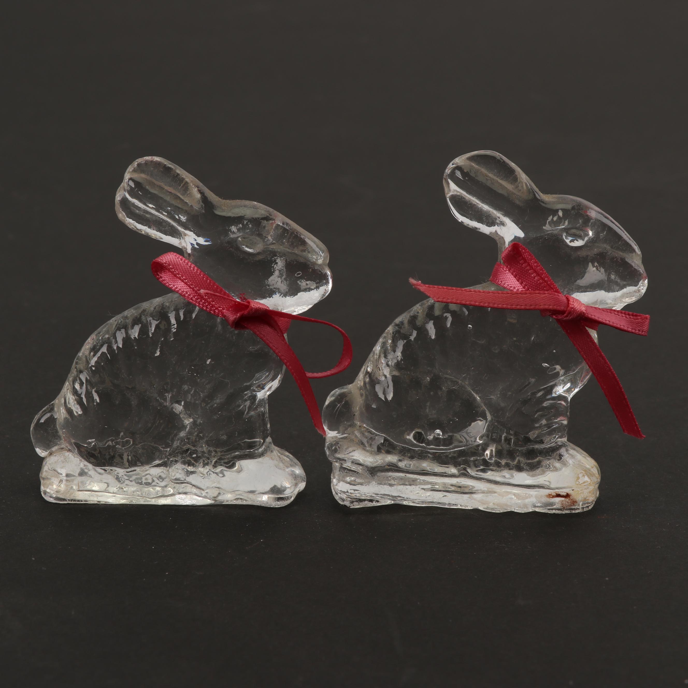 J. H. Millstein Jeanette Glass Rabbit Candy Containers with Others