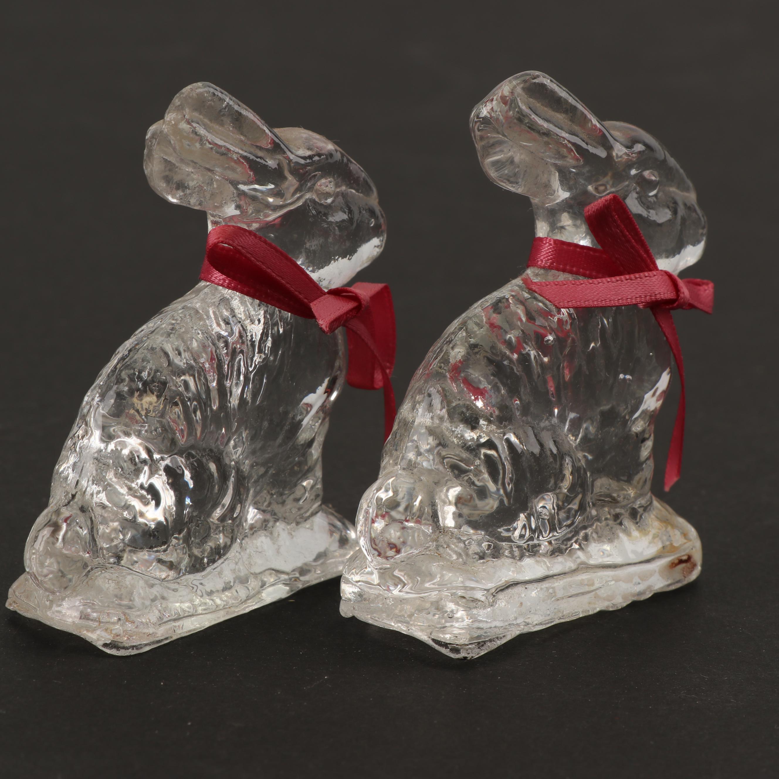 J. H. Millstein Jeanette Glass Rabbit Candy Containers with Others