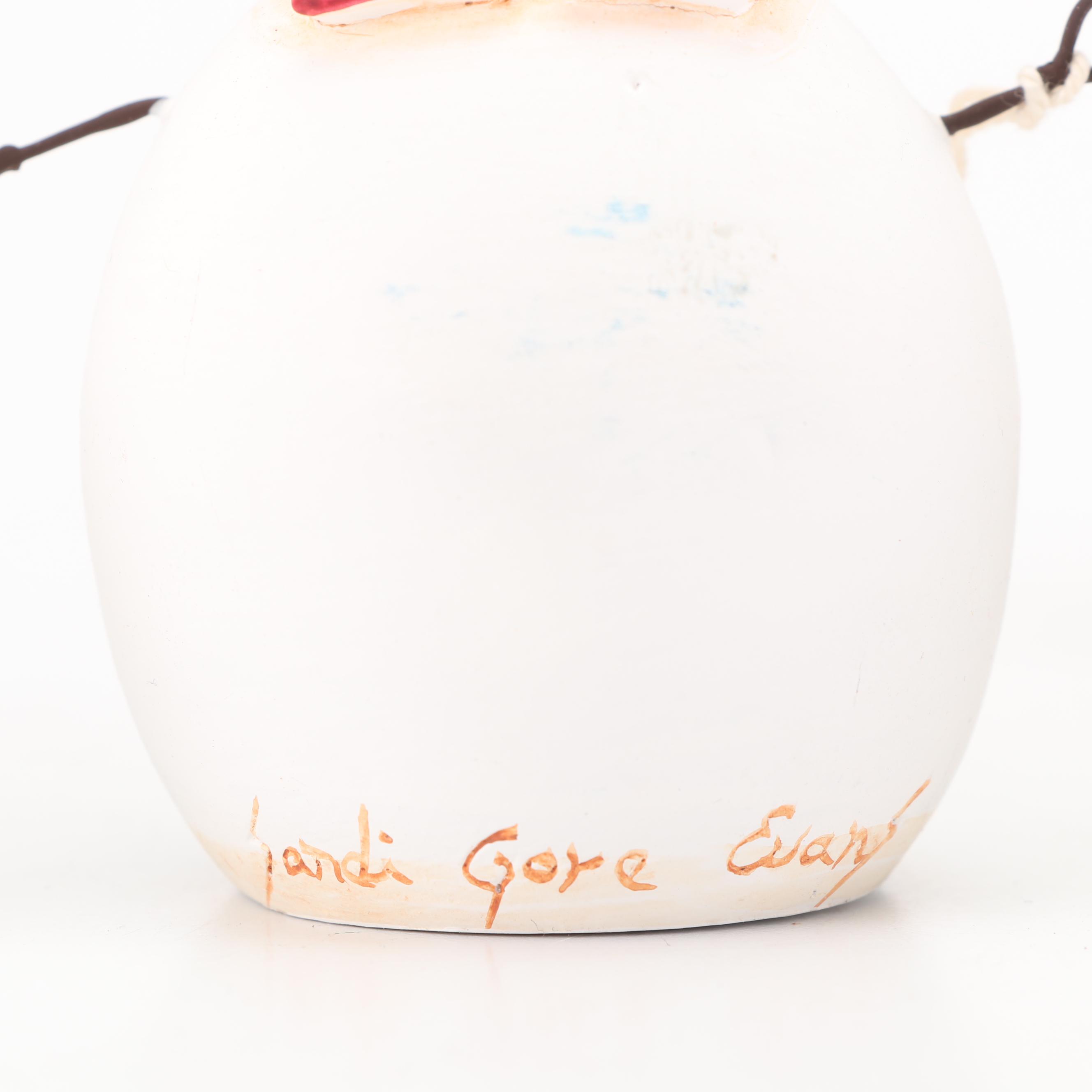 Sandi Gore Evans Signed Snowmen Figurines