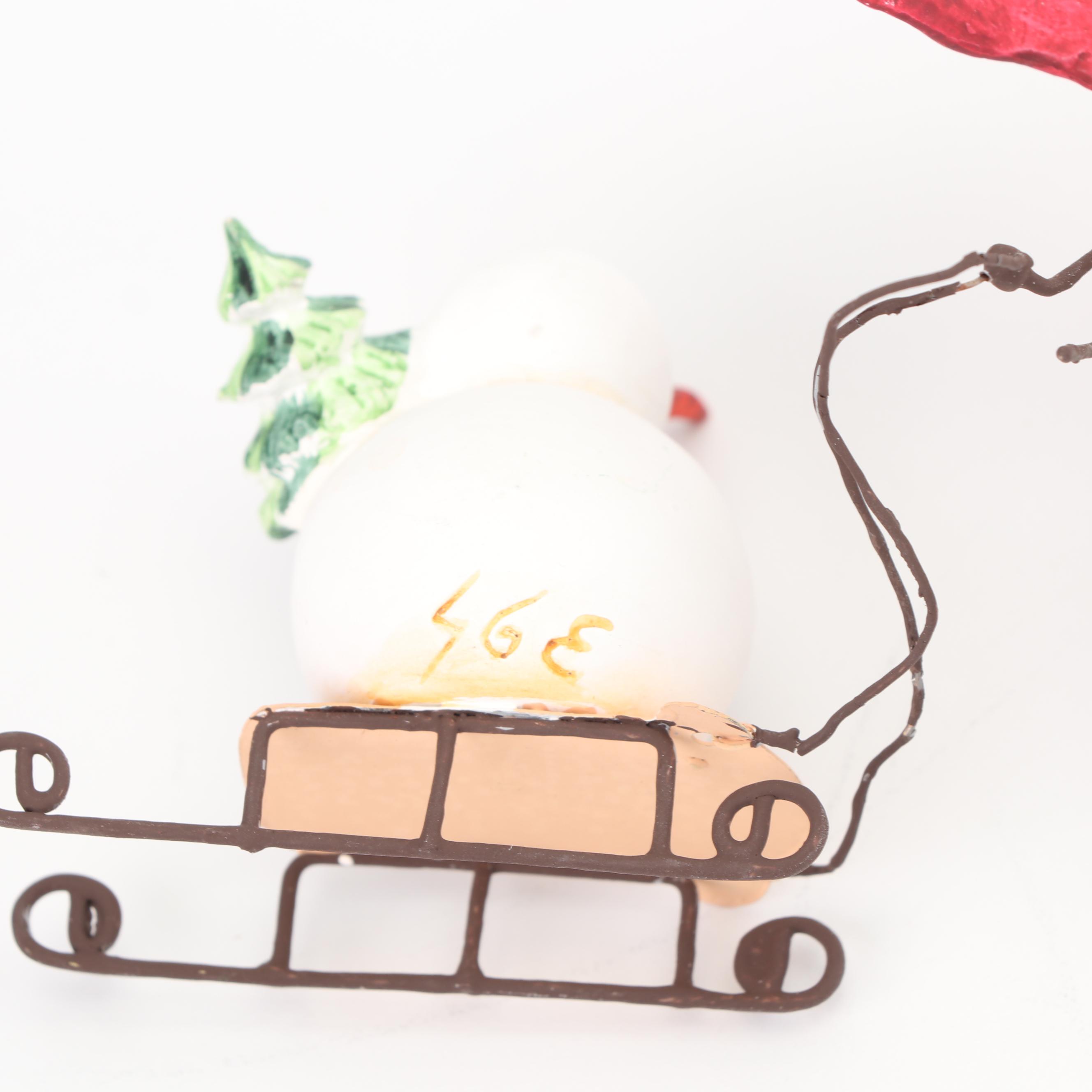 Sandi Gore Evans Signed Snowmen Figurines